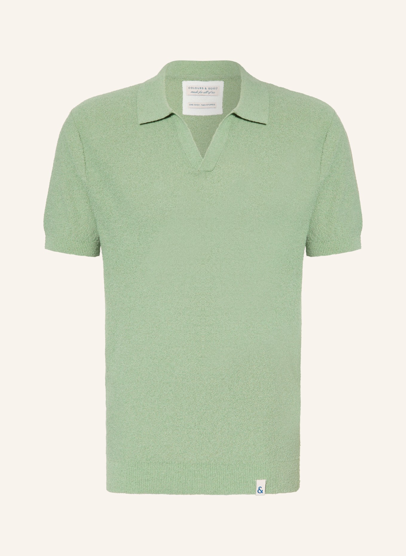 COLOURS & SONS Dzianinowa koszulka polo: JASNOZIELONY