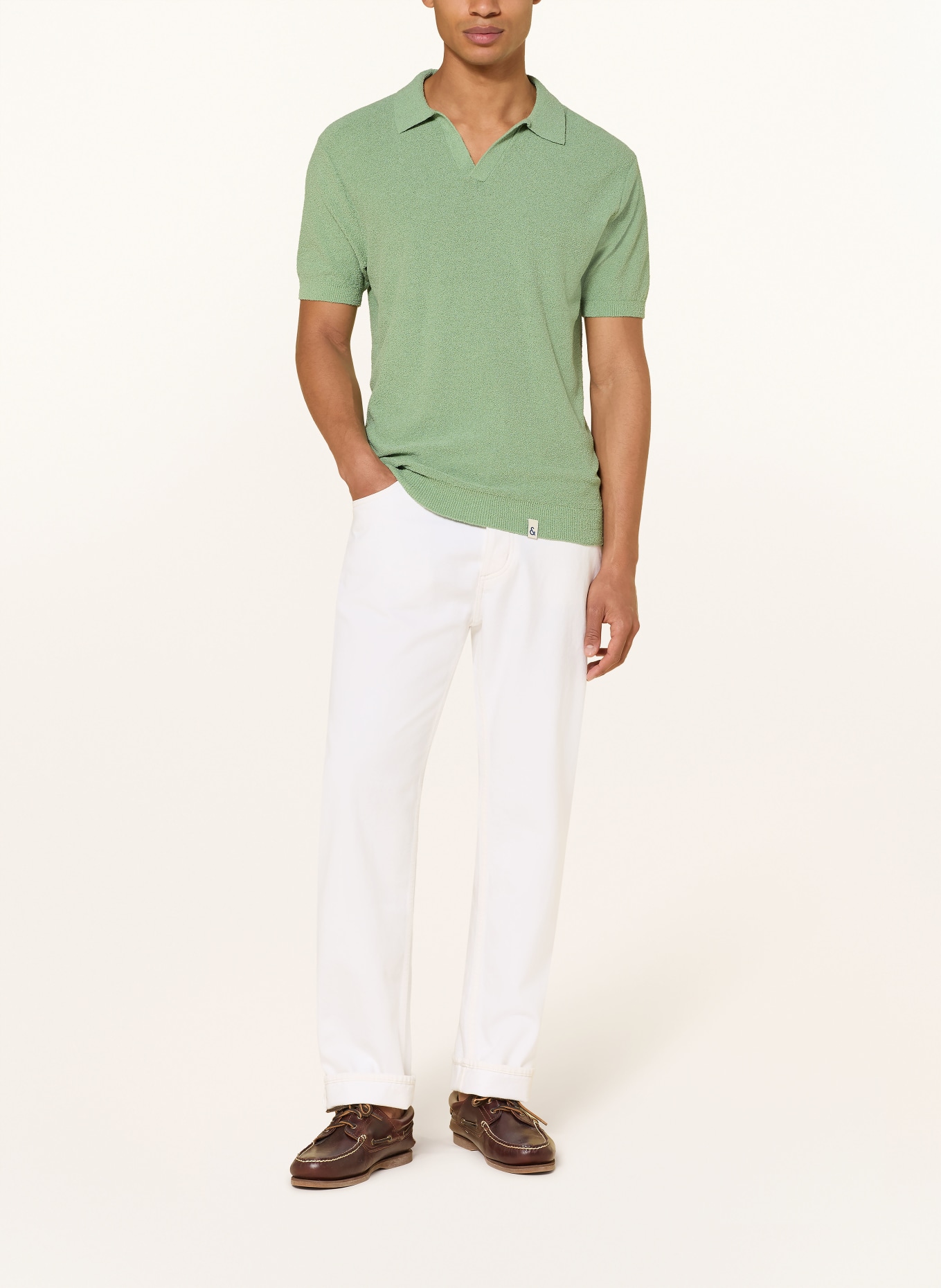 COLOURS & SONS Dzianinowa koszulka polo: JASNOZIELONY