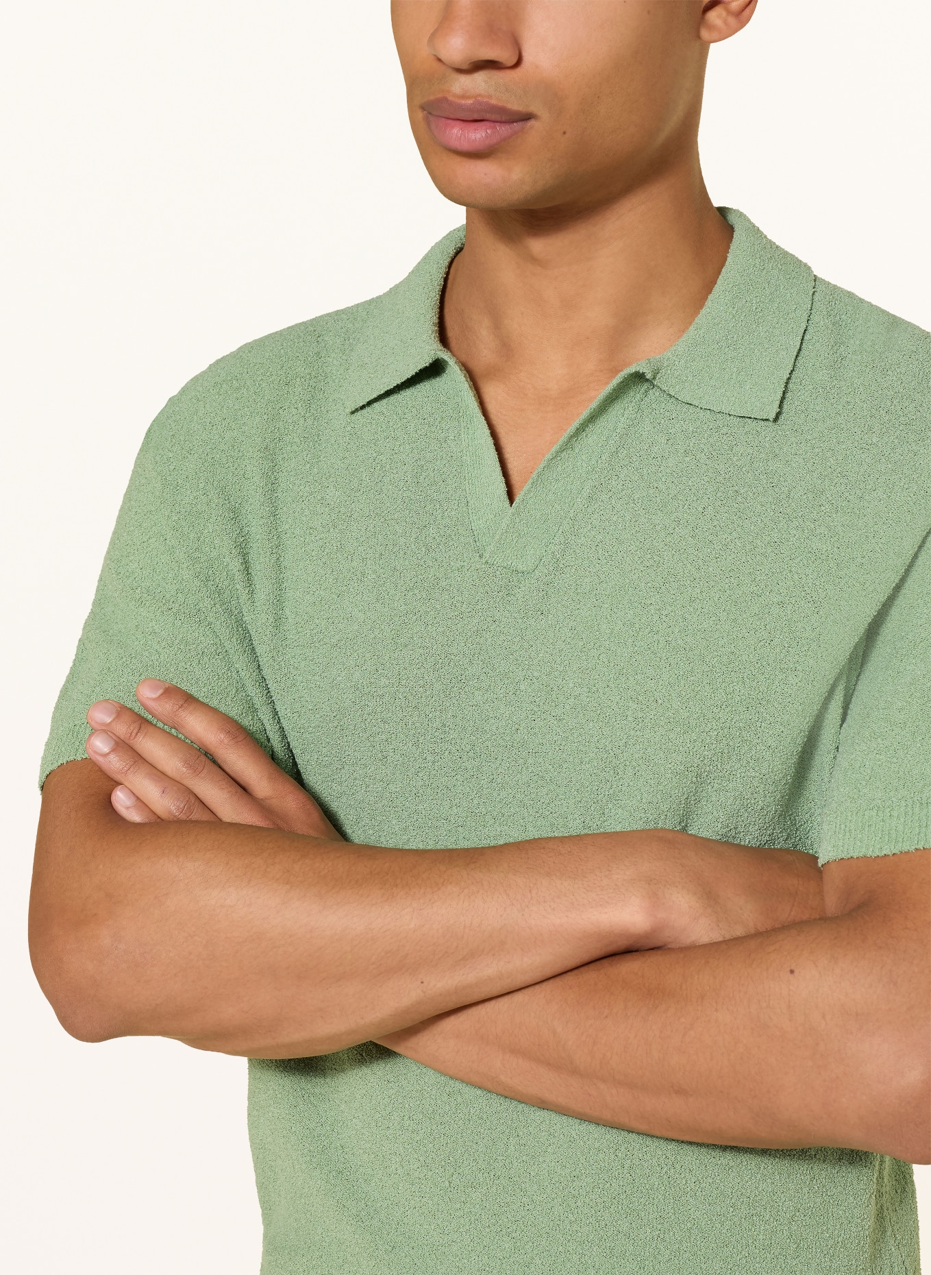 COLOURS & SONS Dzianinowa koszulka polo: JASNOZIELONY