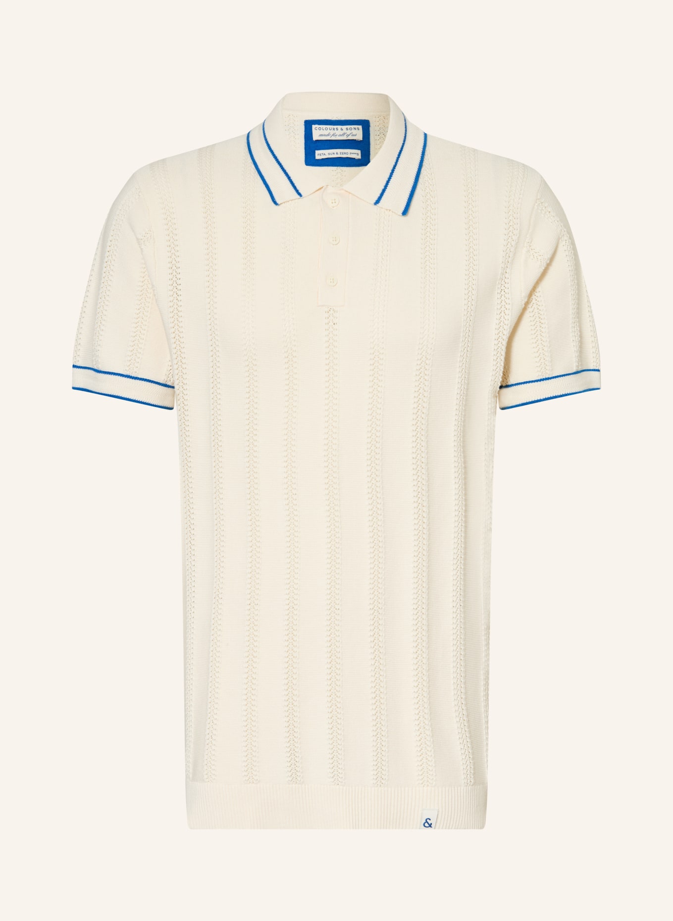 COLOURS & SONS Strick-Poloshirt: CREME