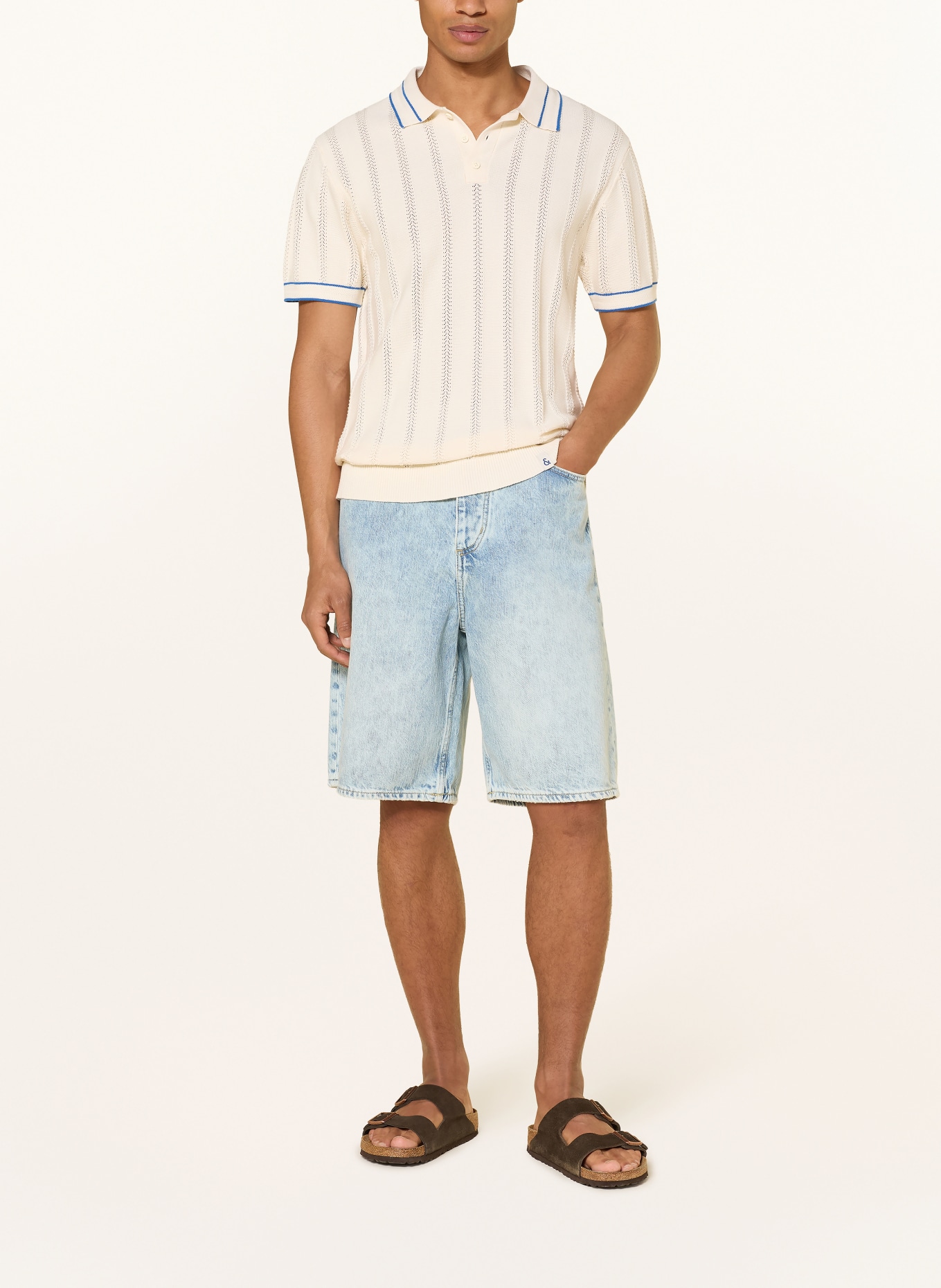 COLOURS & SONS Strick-Poloshirt: CREME