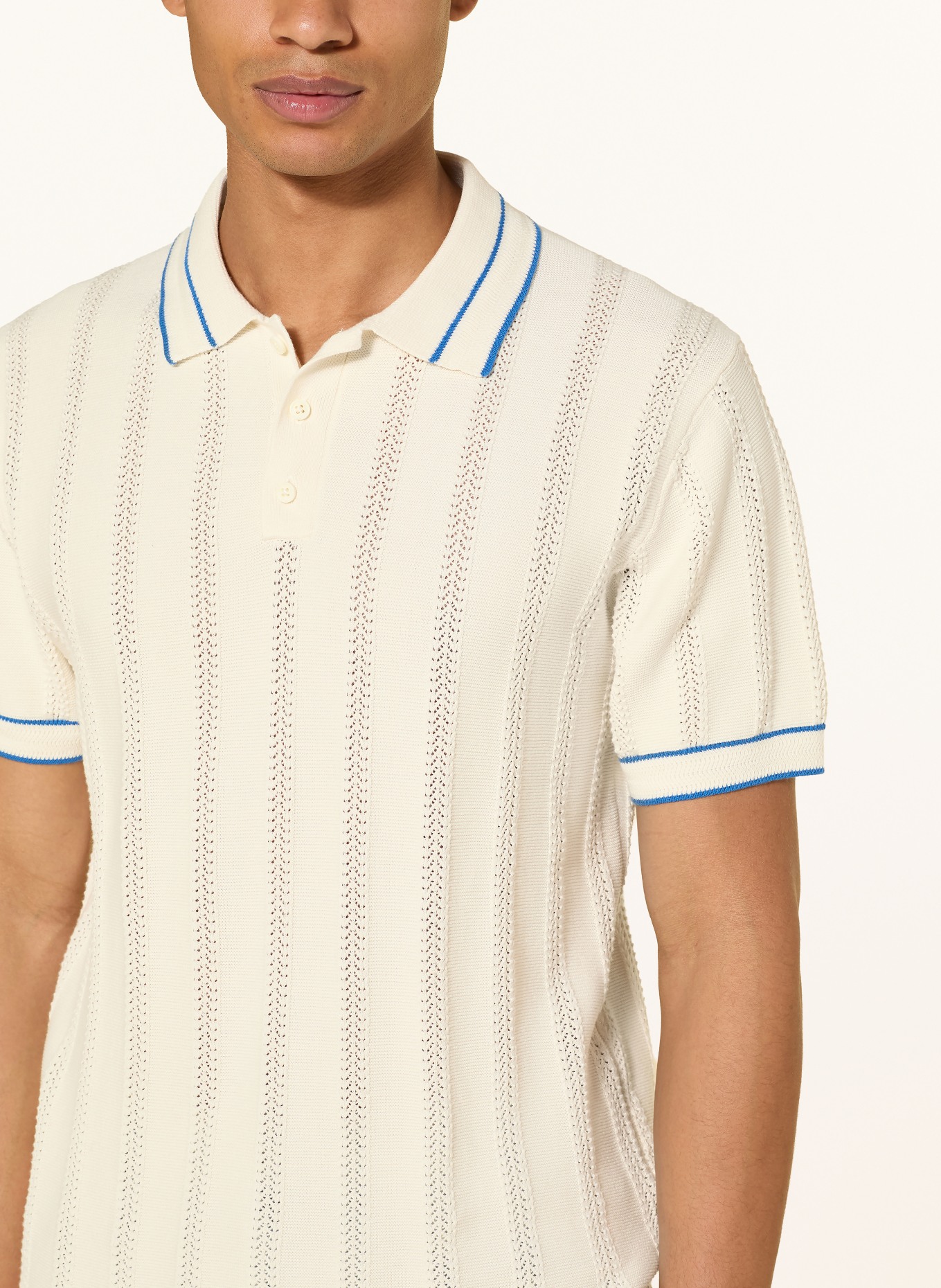 COLOURS & SONS Strick-Poloshirt: CREME