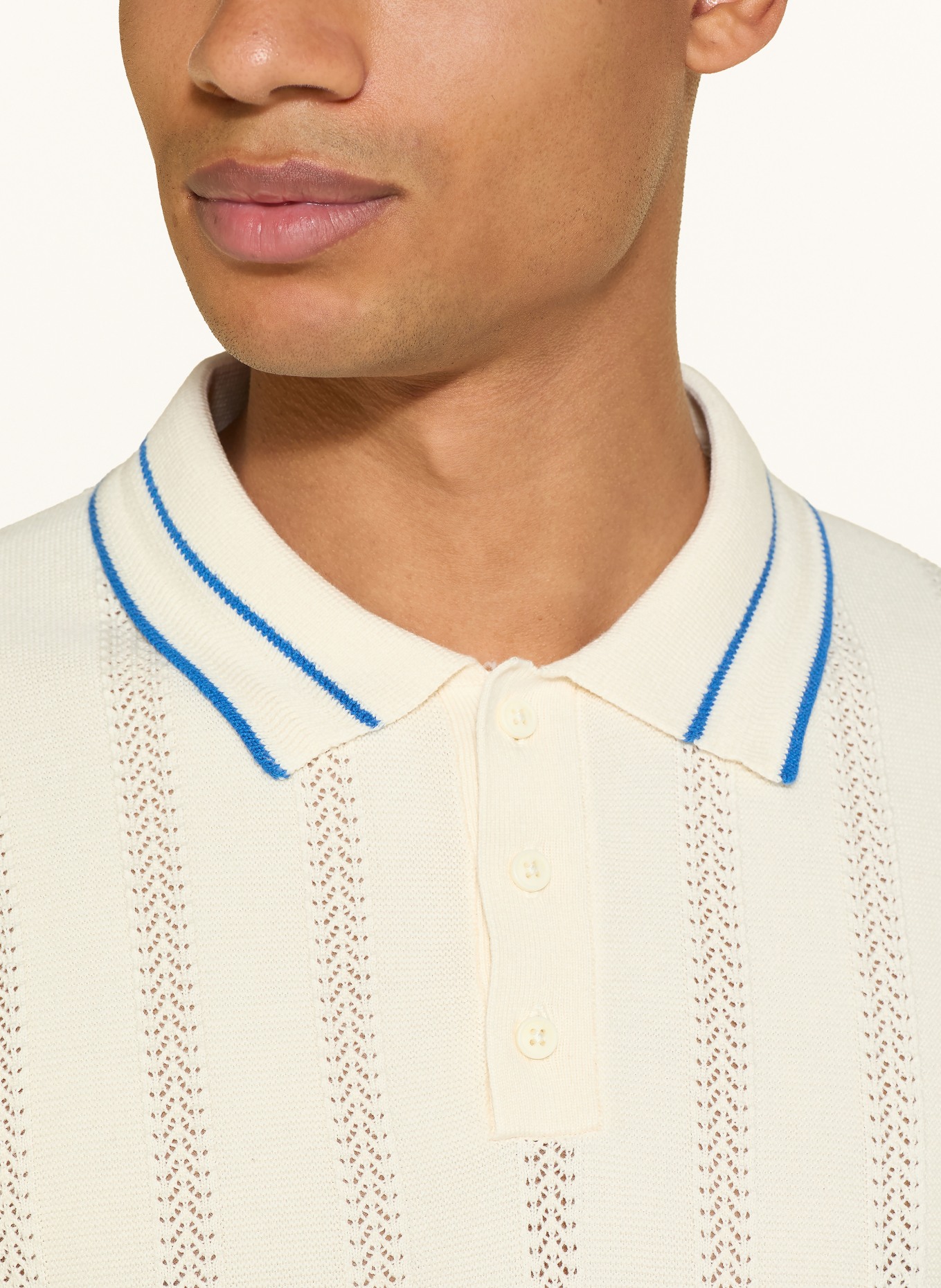 COLOURS & SONS Strick-Poloshirt: CREME