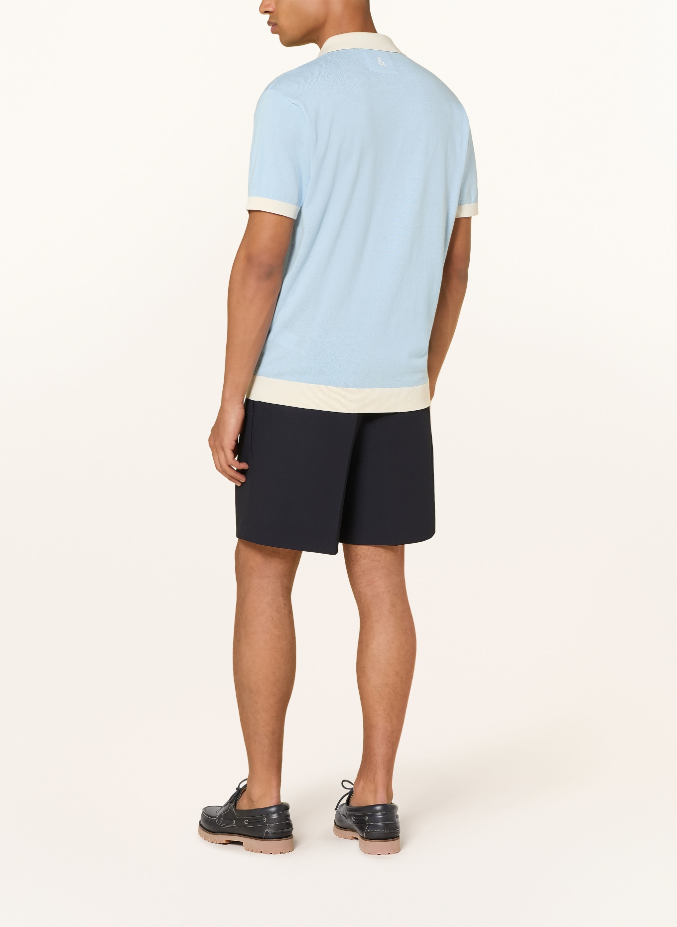 COLOURS & SONS Dzianinowa koszulka polo: JASNONIEBIESKI / BIAŁY