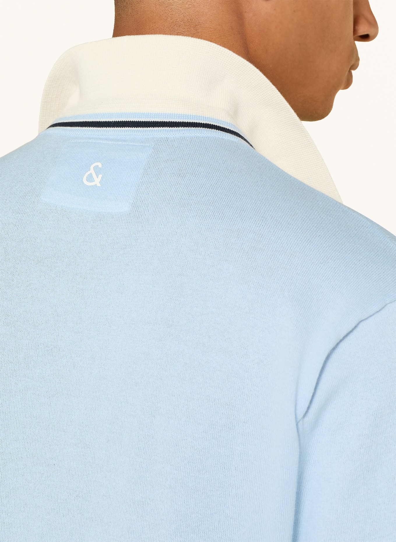 COLOURS & SONS Dzianinowa koszulka polo: JASNONIEBIESKI / BIAŁY