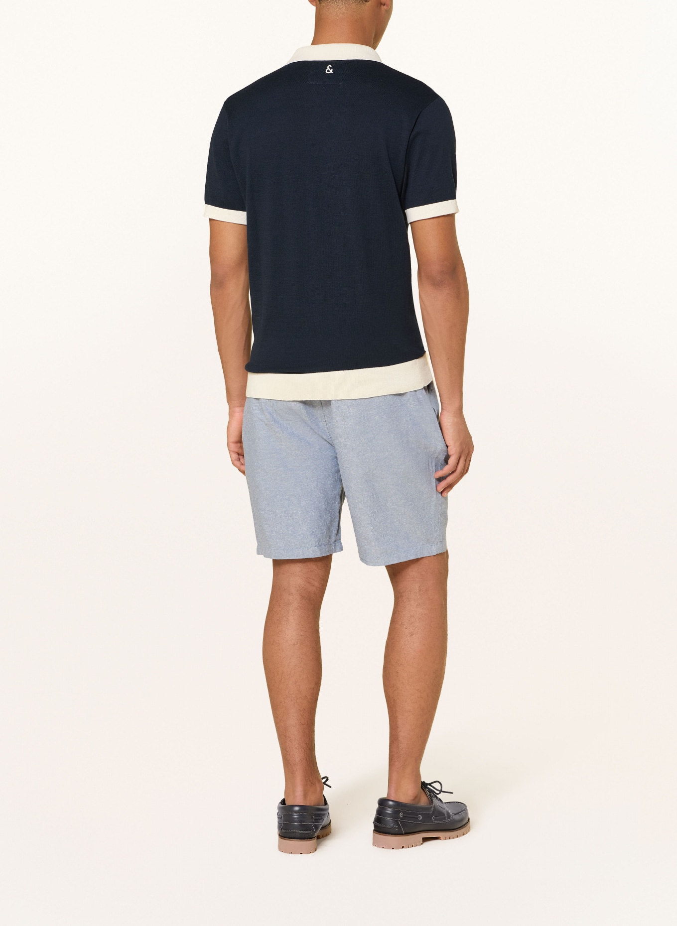 COLOURS & SONS Dzianinowa koszulka polo: GRANATOWY / BIAŁY