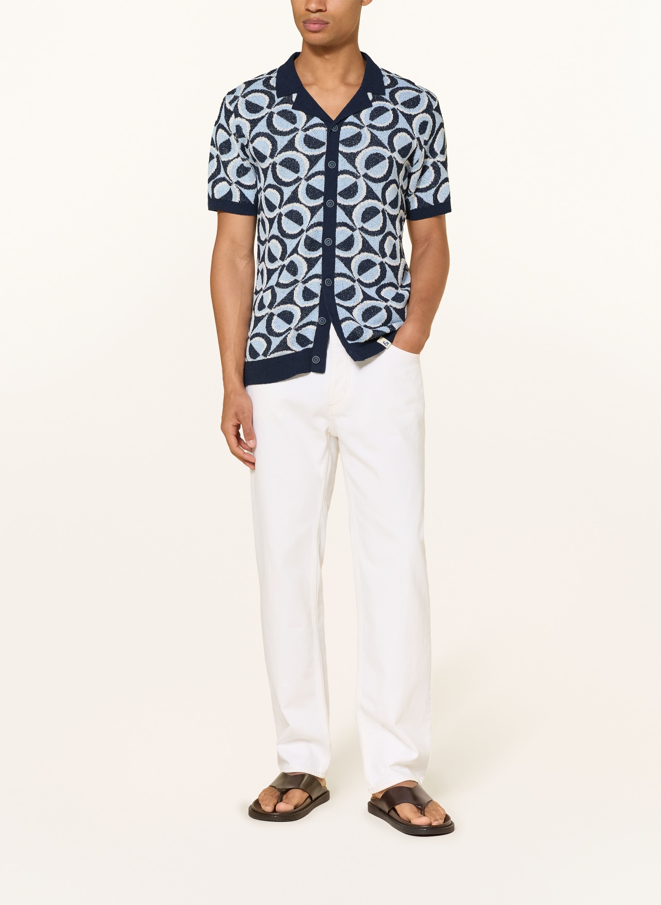 COLOURS & SONS Kurzarm-Hemd: DUNKELBLAU / HELLBLAU