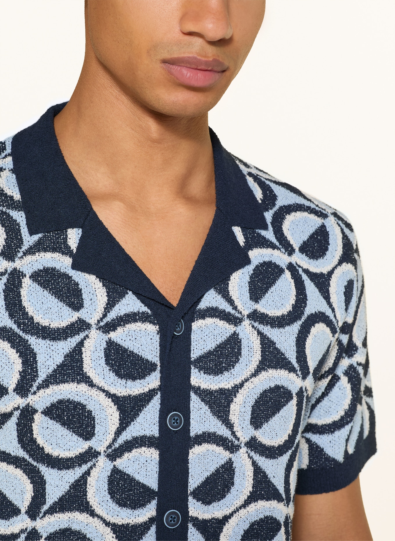 COLOURS & SONS Kurzarm-Hemd: DUNKELBLAU / HELLBLAU