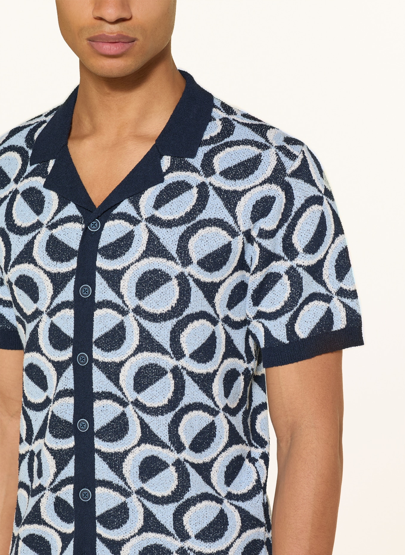 COLOURS & SONS Kurzarm-Hemd: DUNKELBLAU / HELLBLAU