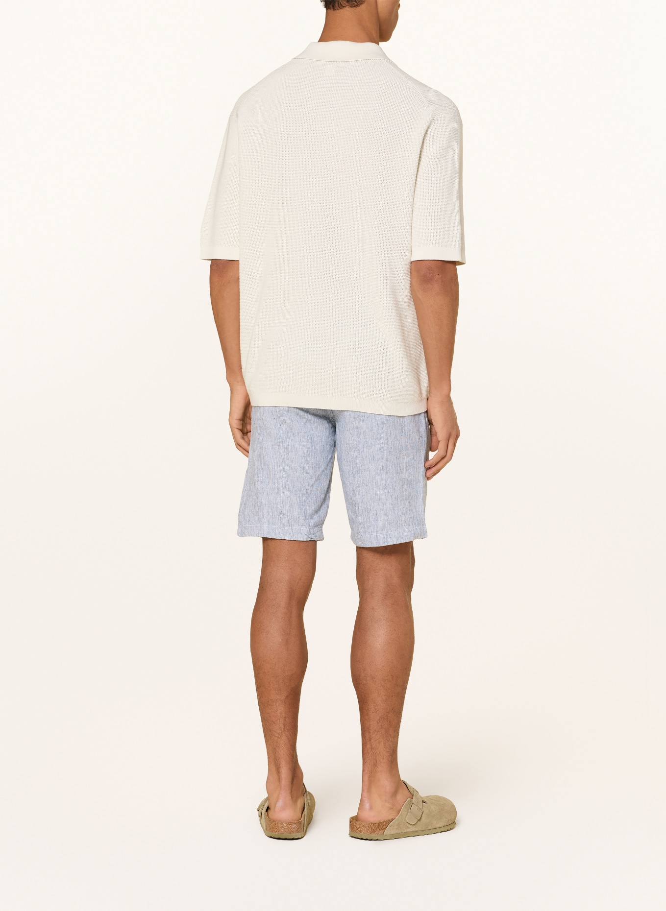 COLOURS & SONS Szorty z lnu: JASNONIEBIESKI