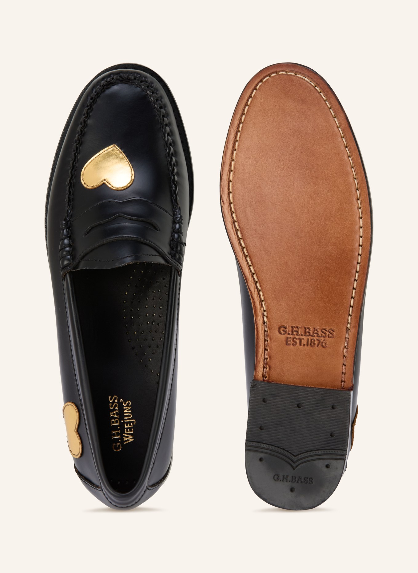 G.H.Bass Penny loafers WEEJUN: ZWART / GOUD