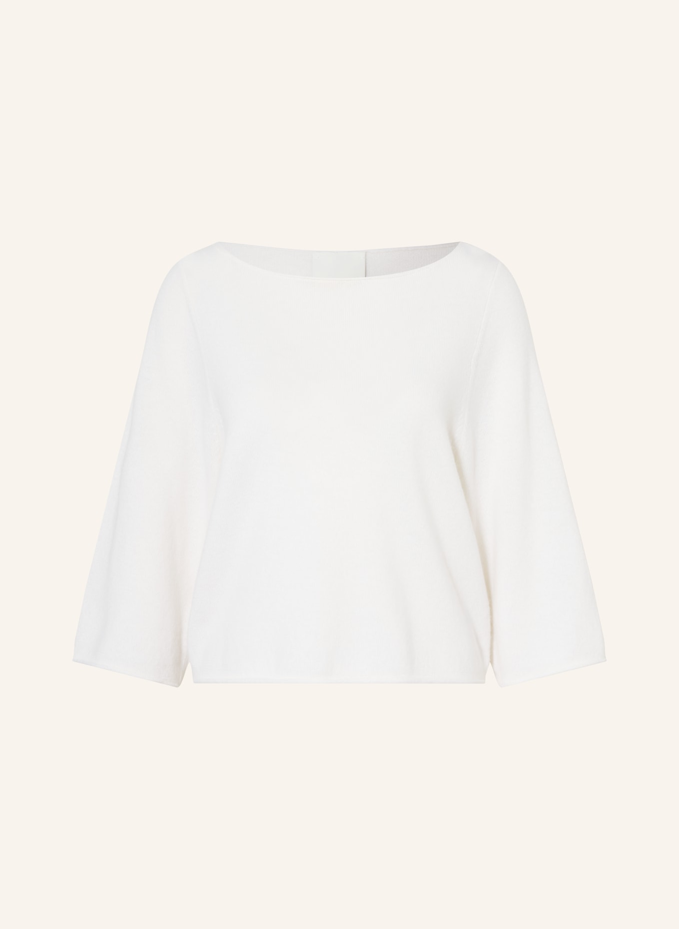 ALLUDE Pull en cachemire à manches 3/4: ÉCRU