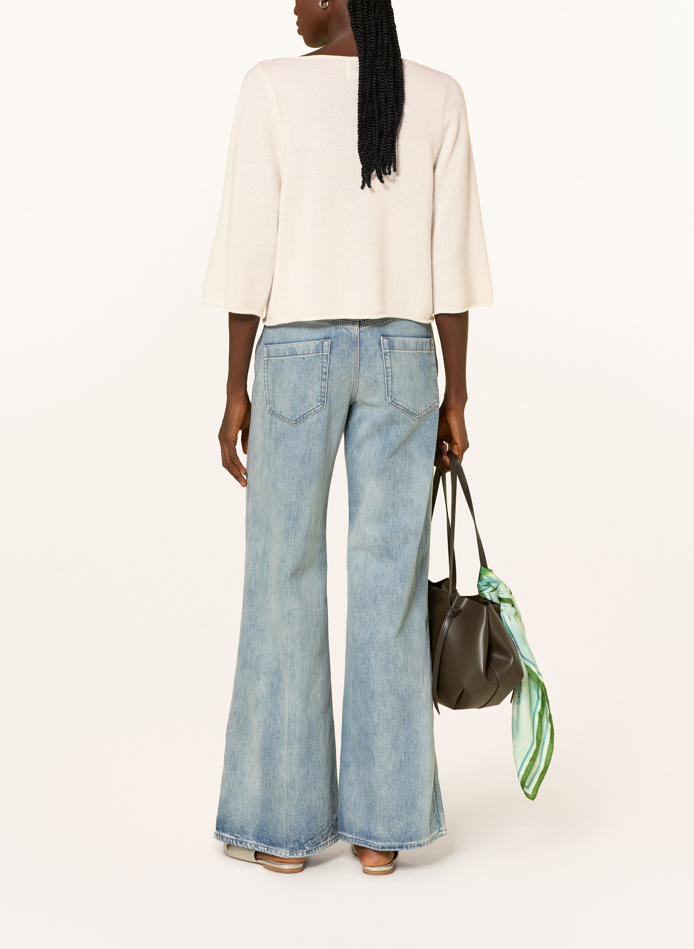 ALLUDE Cashmere-Pullover mit 3/4-Arm: ECRU