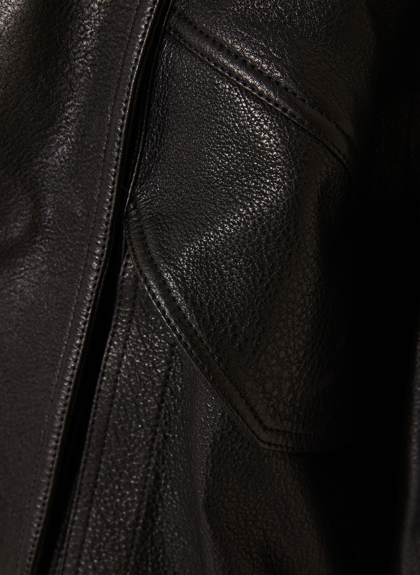 NOUR HAMMOUR Kožená bunda MICAH: ČERNÁ