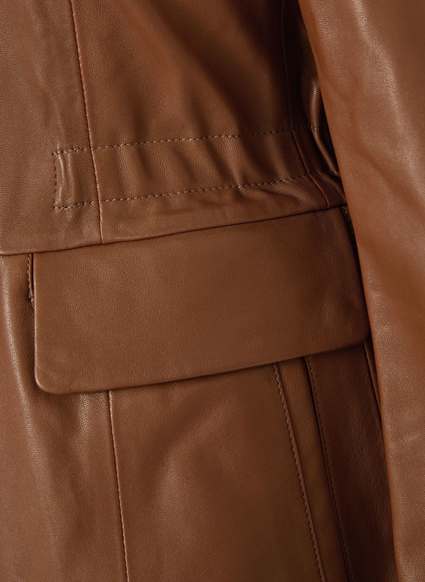 NOUR HAMMOUR Kožená bunda WELLS: HNĚDÁ