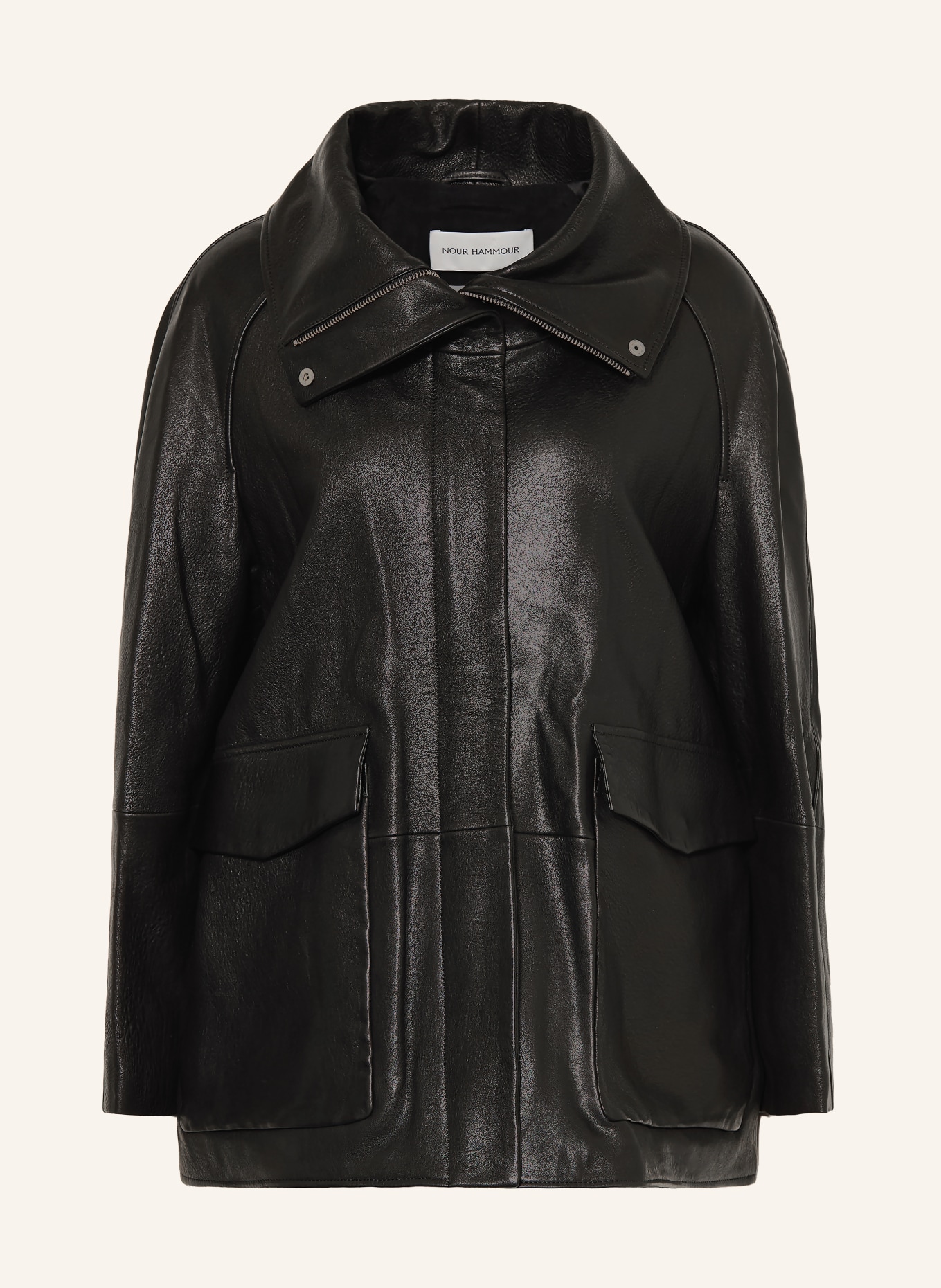 NOUR HAMMOUR Lederjacke ANSEL: SCHWARZ