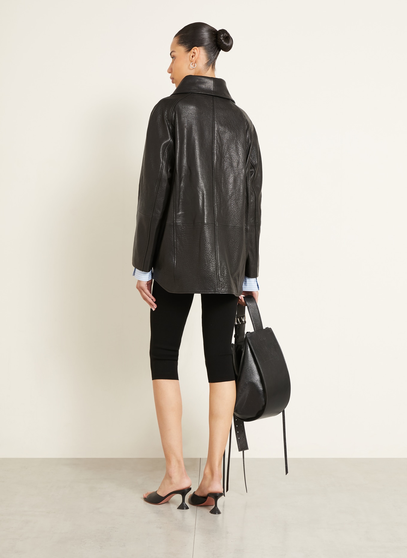 NOUR HAMMOUR Lederjacke ANSEL: SCHWARZ