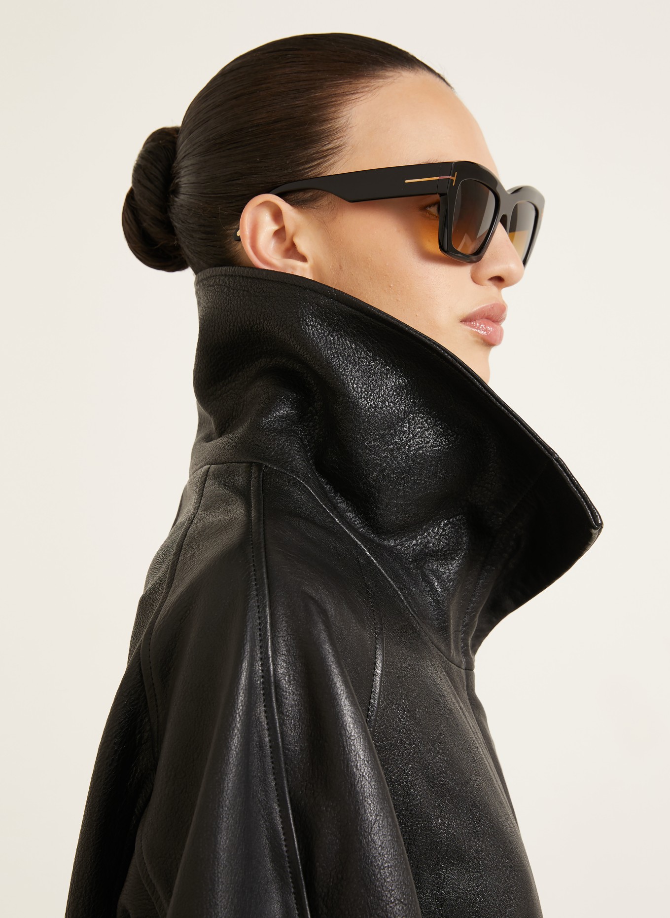 NOUR HAMMOUR Lederjacke ANSEL: SCHWARZ