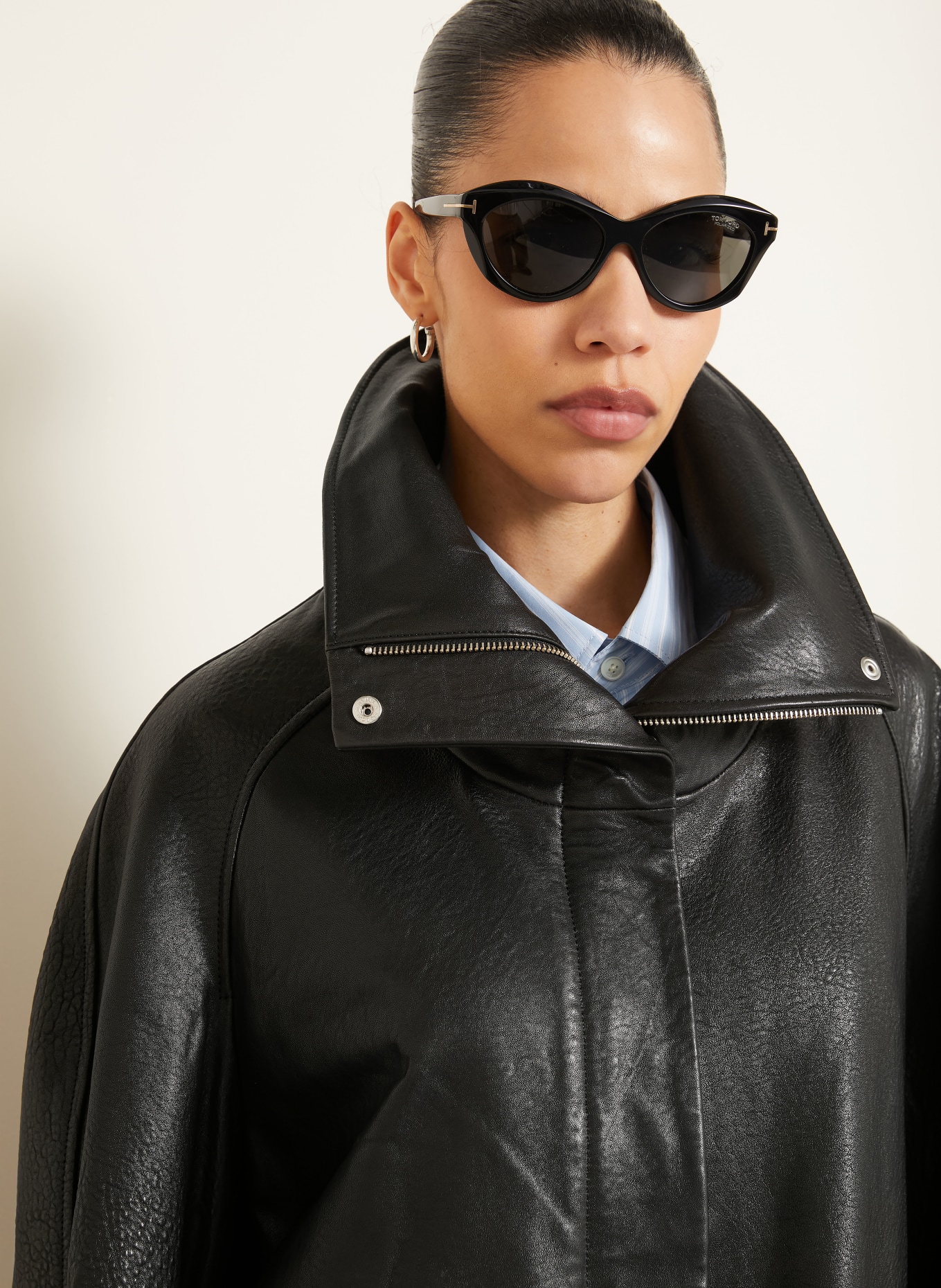 NOUR HAMMOUR Lederjacke ANSEL: SCHWARZ