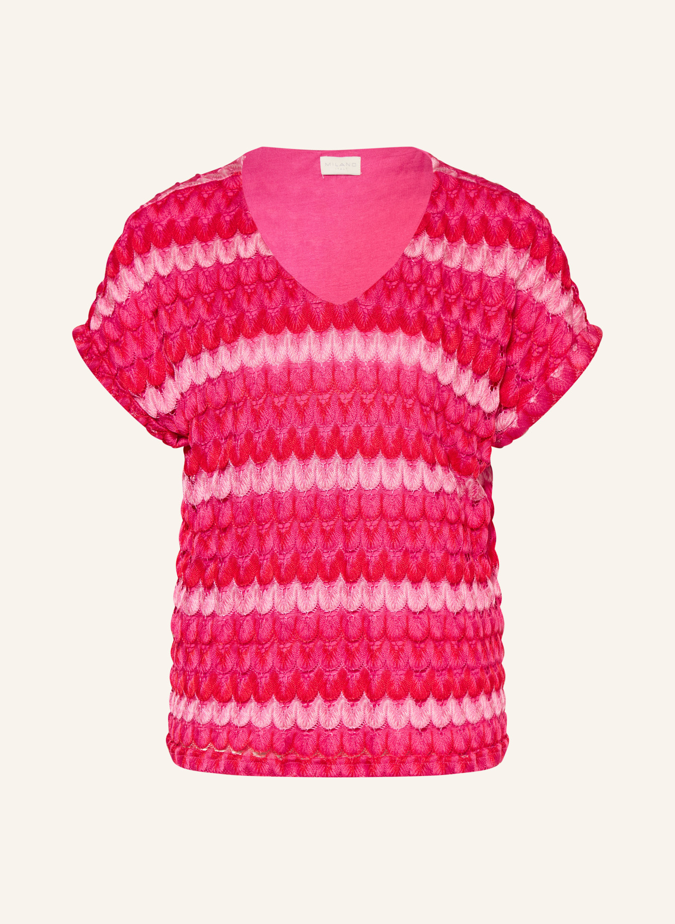 MILANO ITALY Crochet shirt: FUCHSIA / PINK / RED