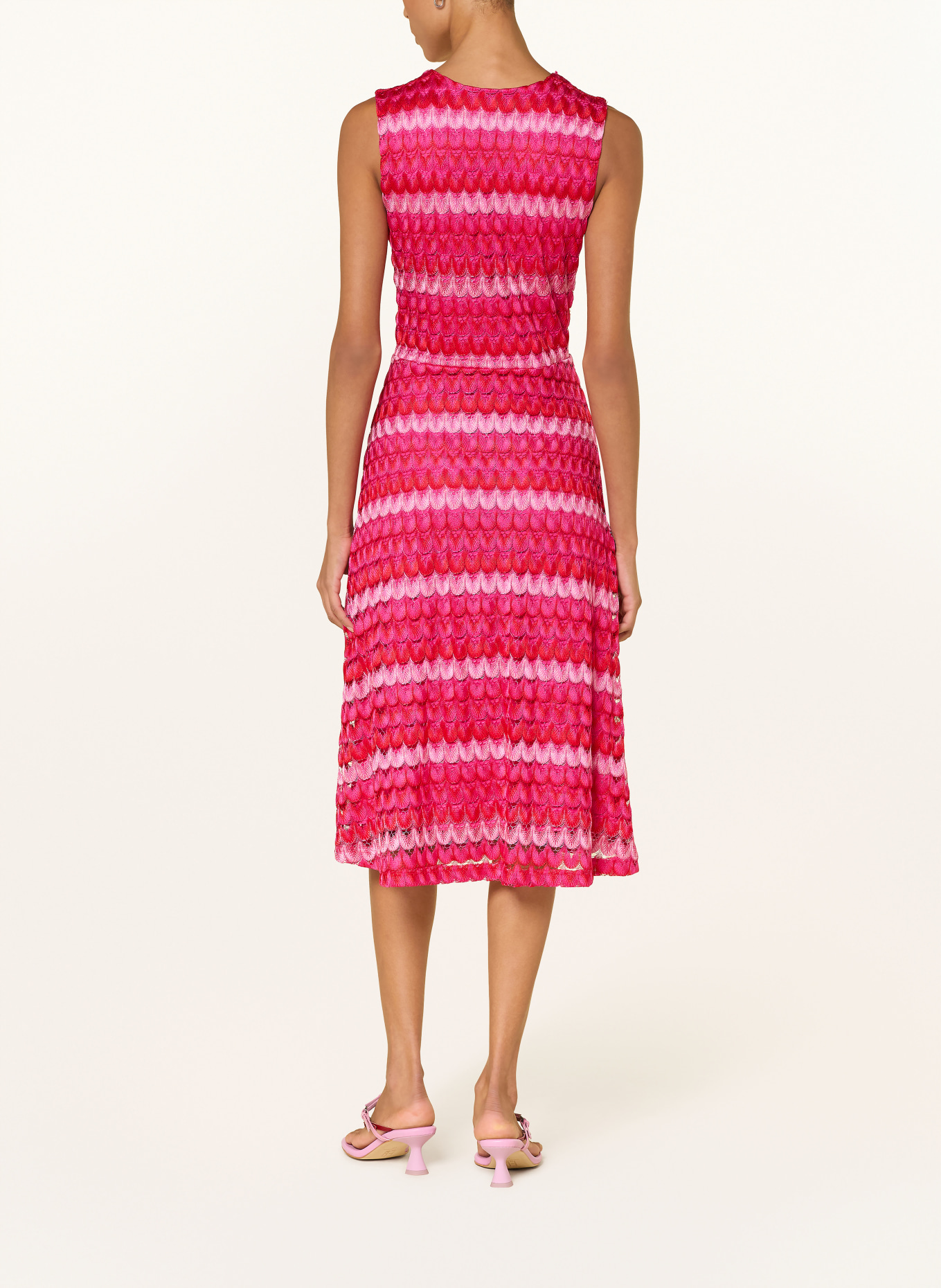 MILANO ITALY Crochet wrap dress: FUCHSIA / PINK / RED