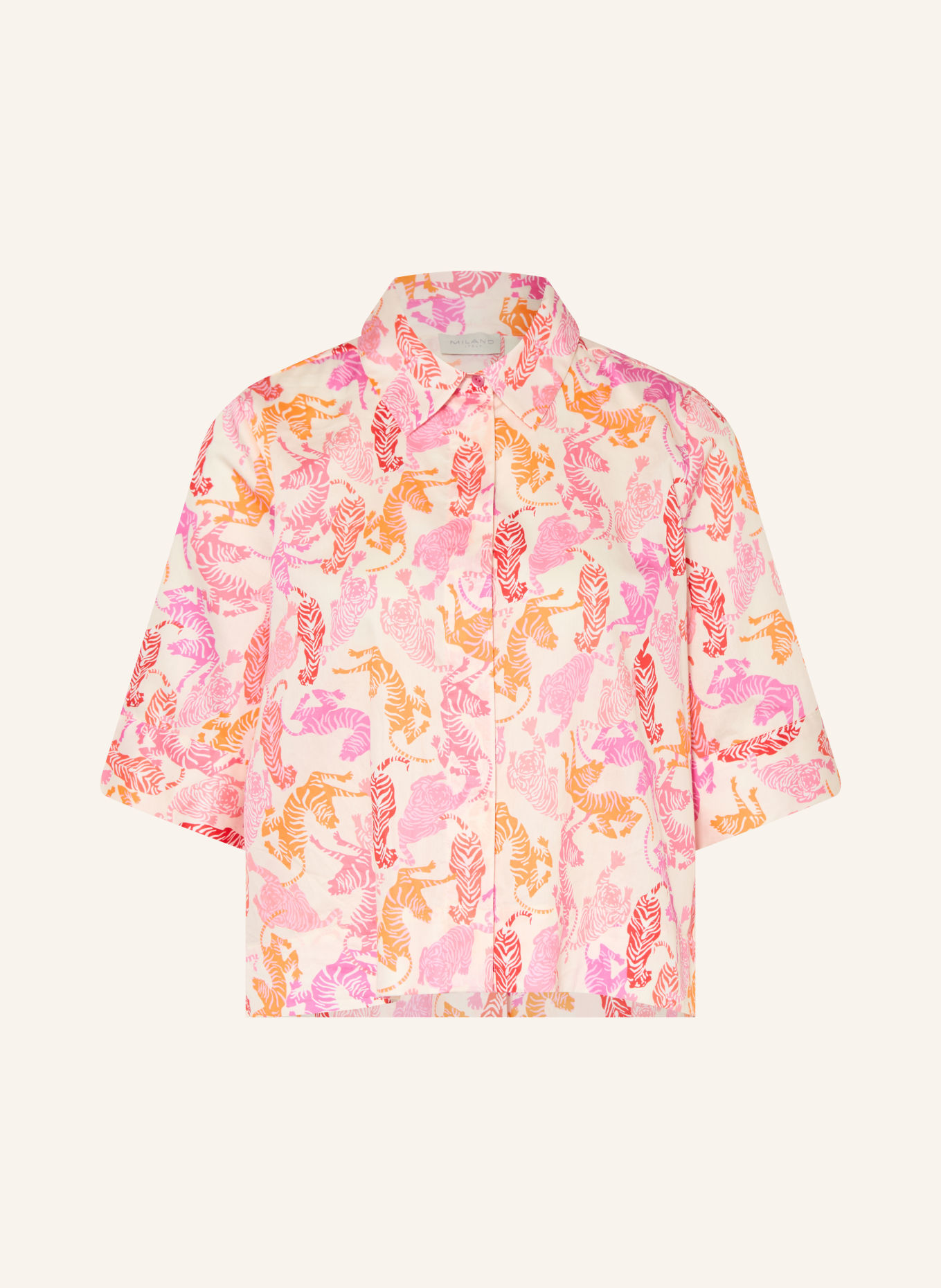 MILANO ITALY Skjortebluse: PINK / CREME / ORANGE