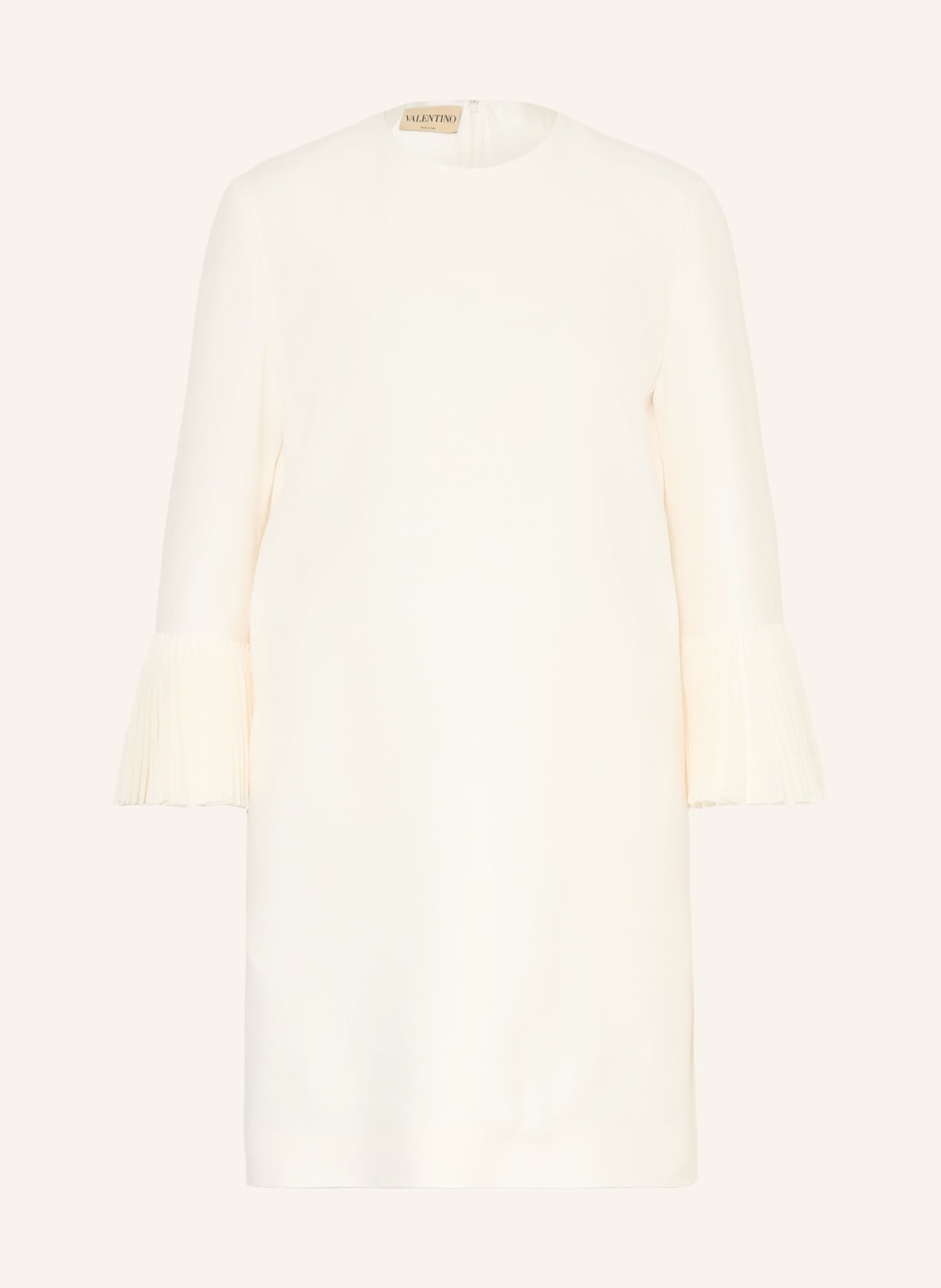 VALENTINO Šaty s hedvábím a 3/4 rukávy: REŽNÁ