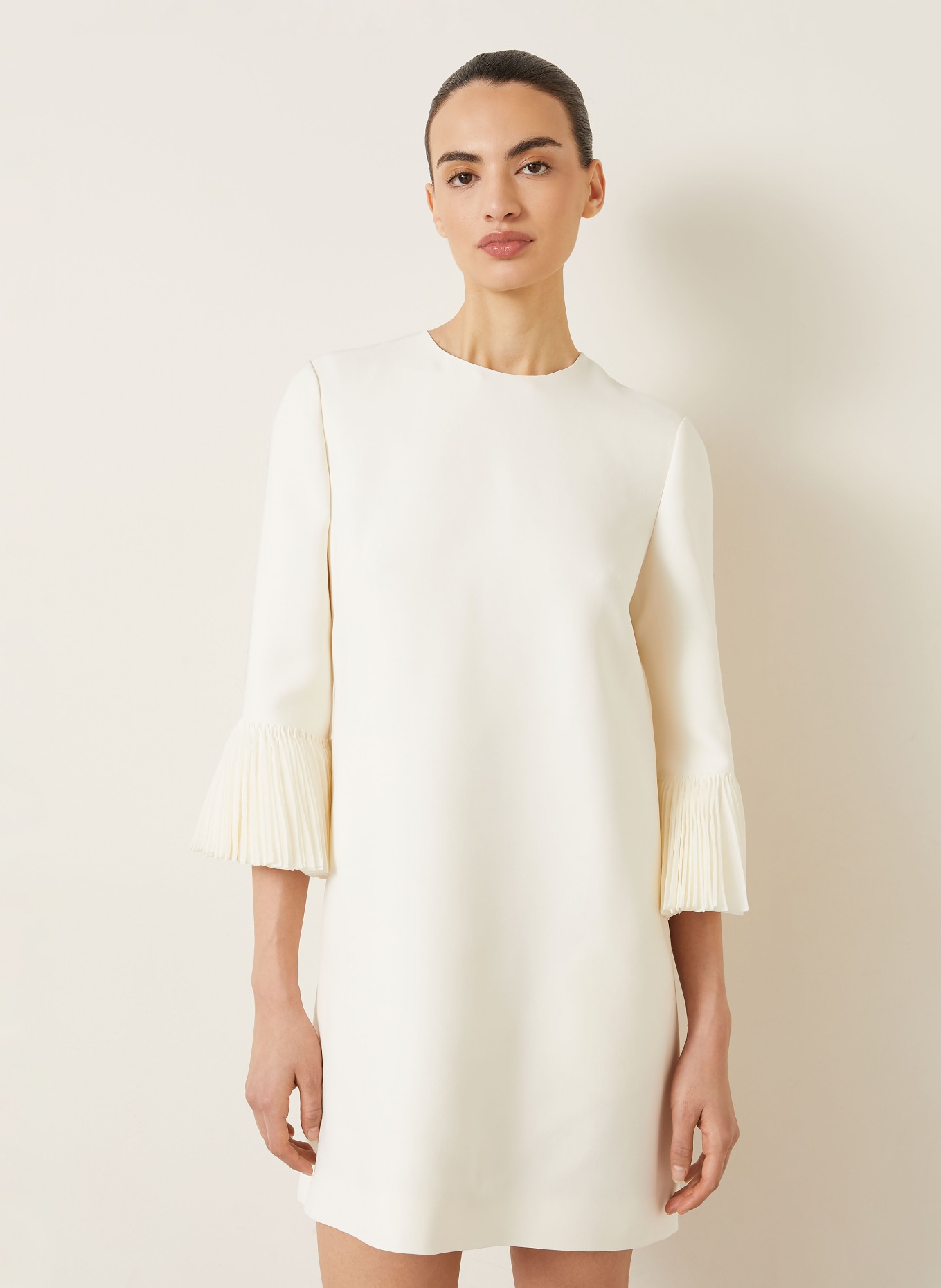 VALENTINO Šaty s hedvábím a 3/4 rukávy: REŽNÁ