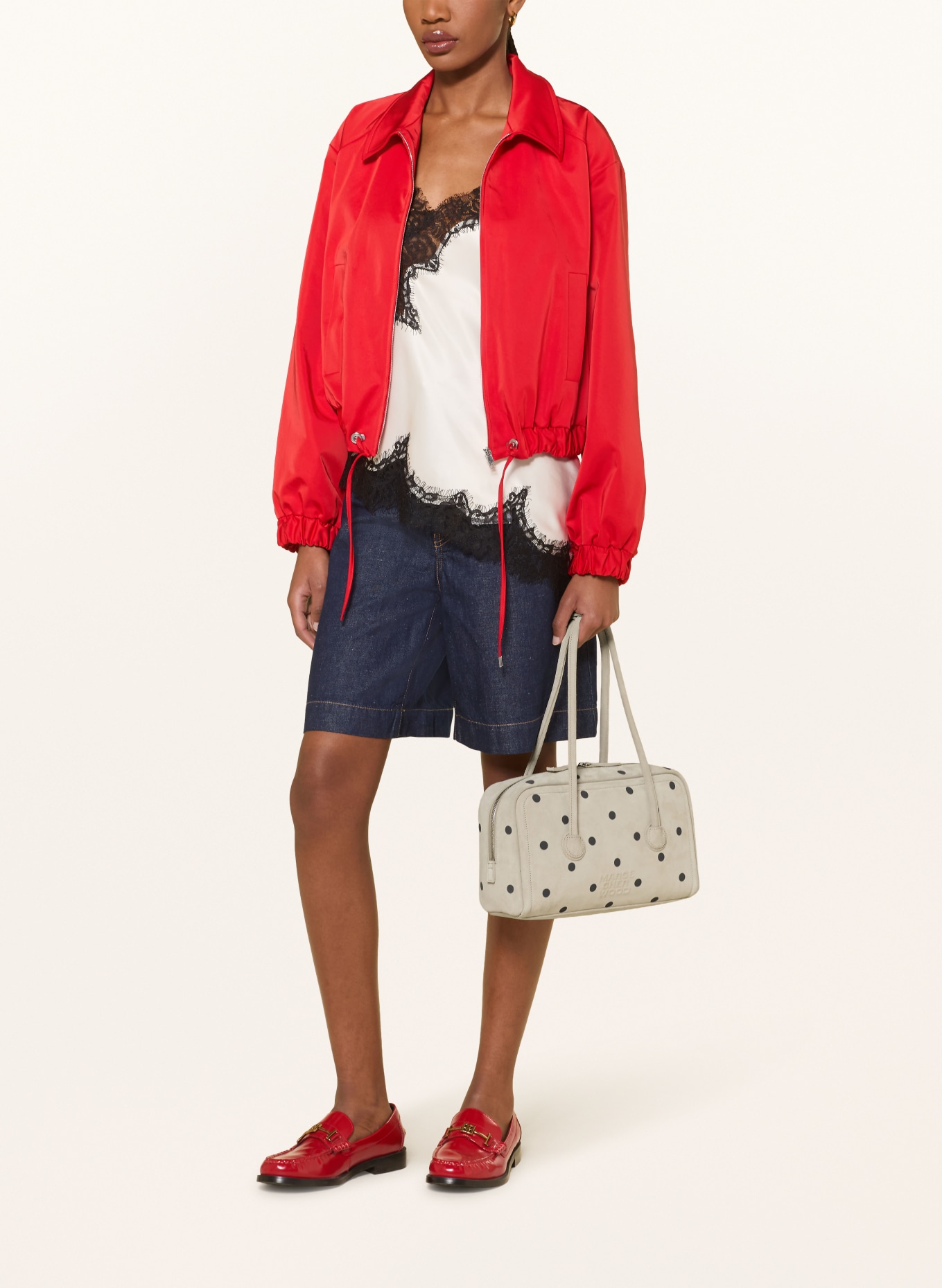 MARGE SHERWOOD SOFT BOSTON SMALL Handbag: LIGHT GRAY / BLACK