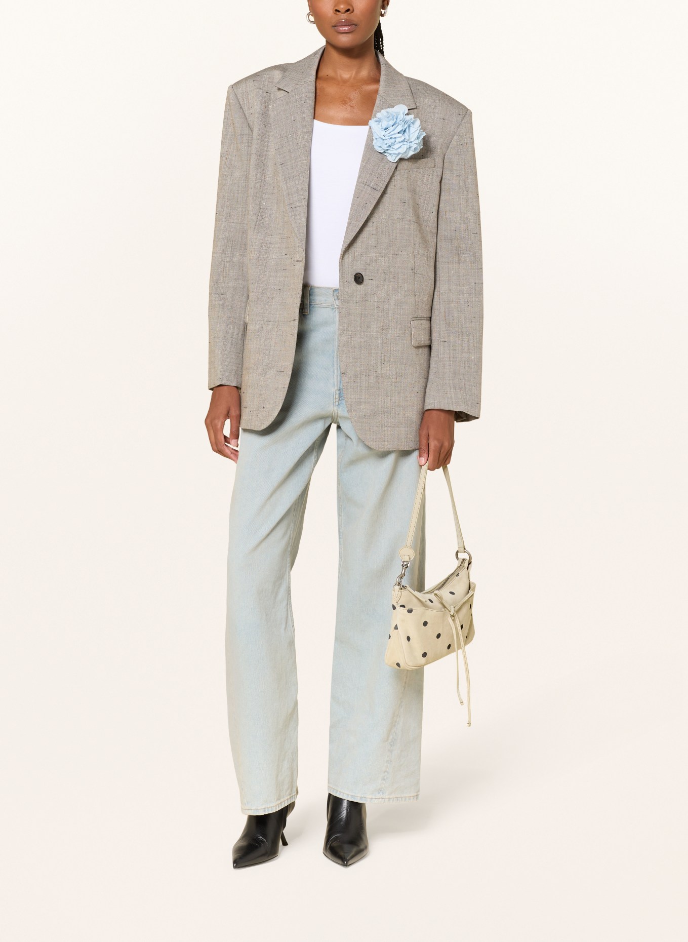 MARGE SHERWOOD RIBBON POCHETTE Handbag: BEIGE / BLACK