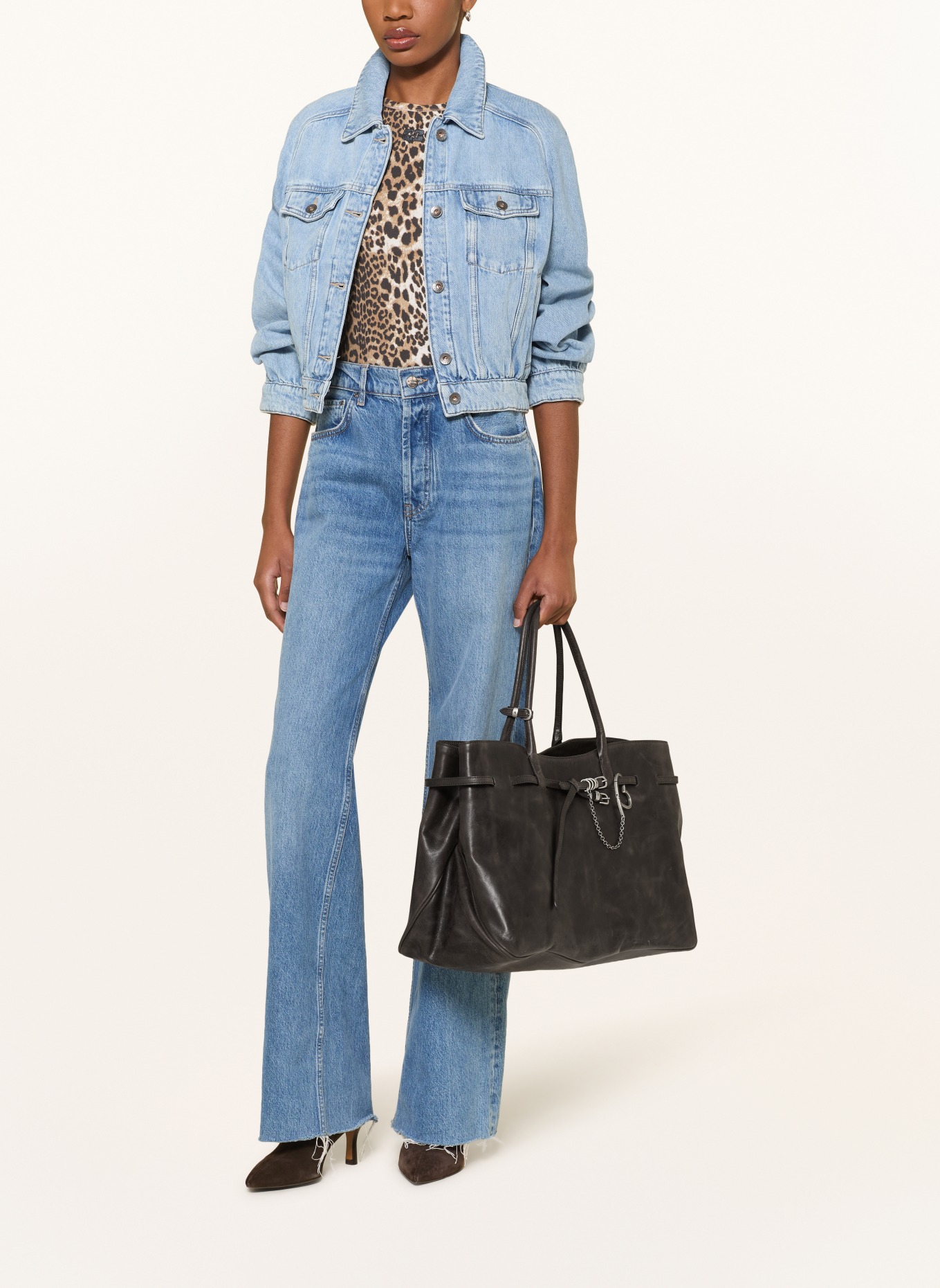 MARGE SHERWOOD Sac cabas GRANDMA USED BAG XL: MARRON FONCÉ / ARGENT