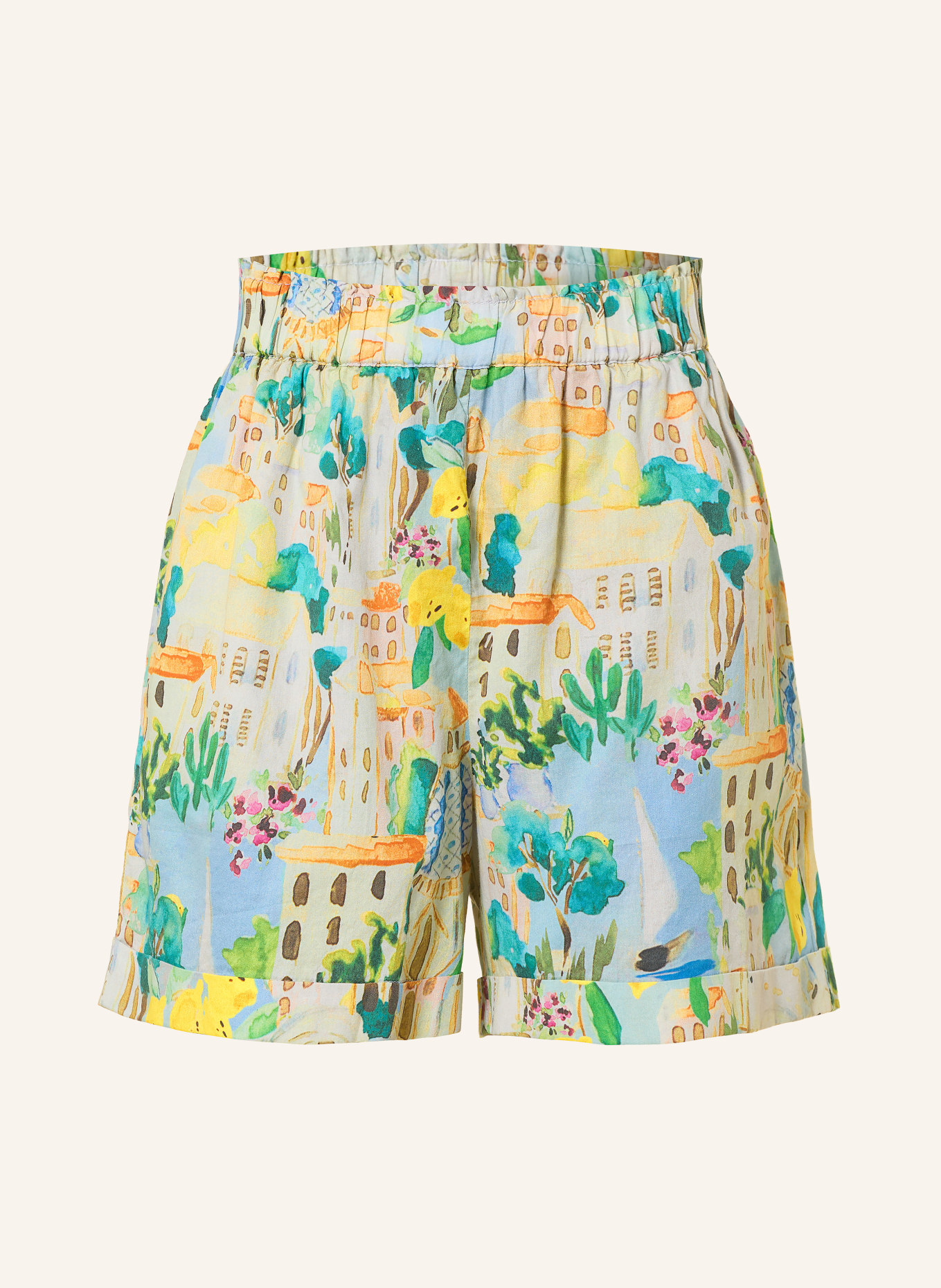 0039 ITALY BRENDA Shorts: LIGHT BLUE / YELLOW / GREEN