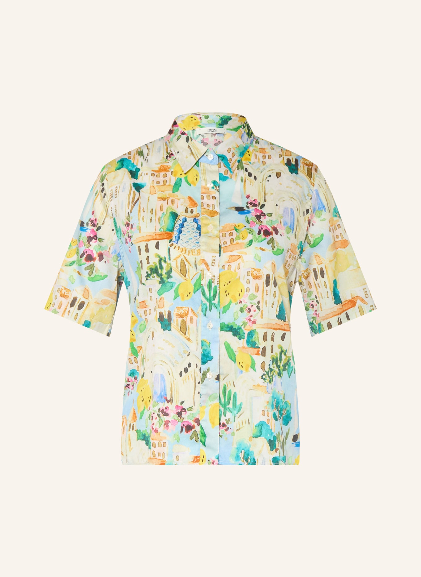 0039 ITALY Chemisier: JAUNE / VERT / BLEU CLAIR