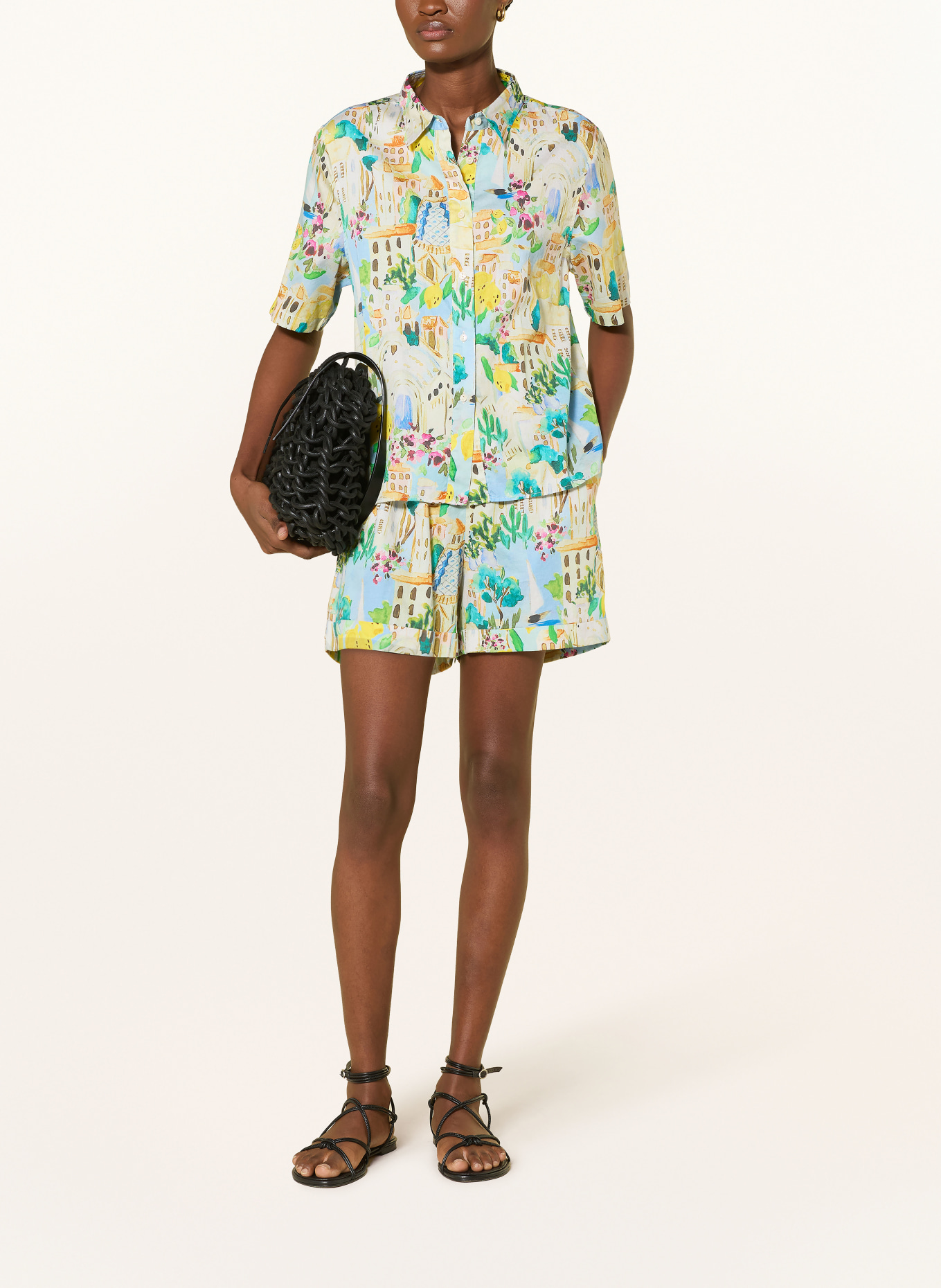 0039 ITALY Chemisier: JAUNE / VERT / BLEU CLAIR