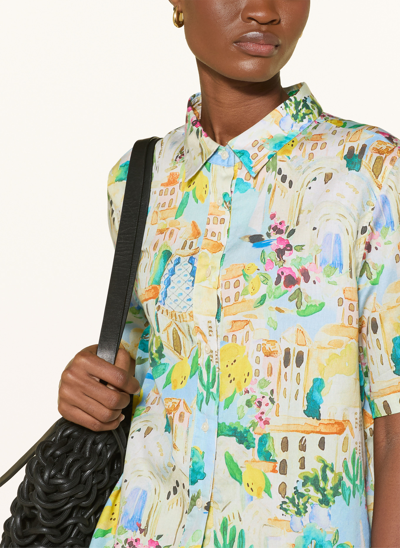 0039 ITALY Chemisier: JAUNE / VERT / BLEU CLAIR