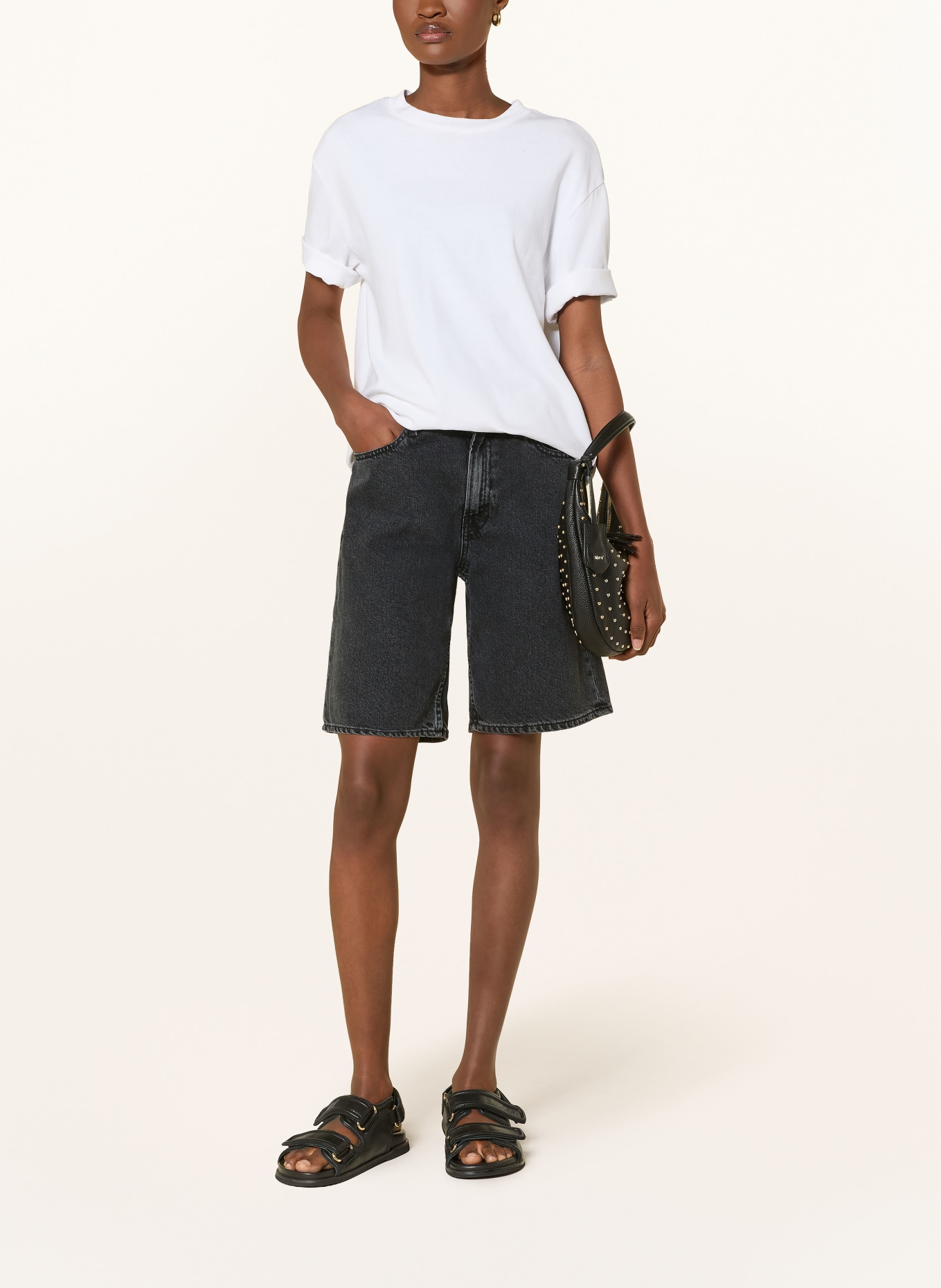 ARMEDANGELS Džínové bermudy THALINAA: 2273 ebony black