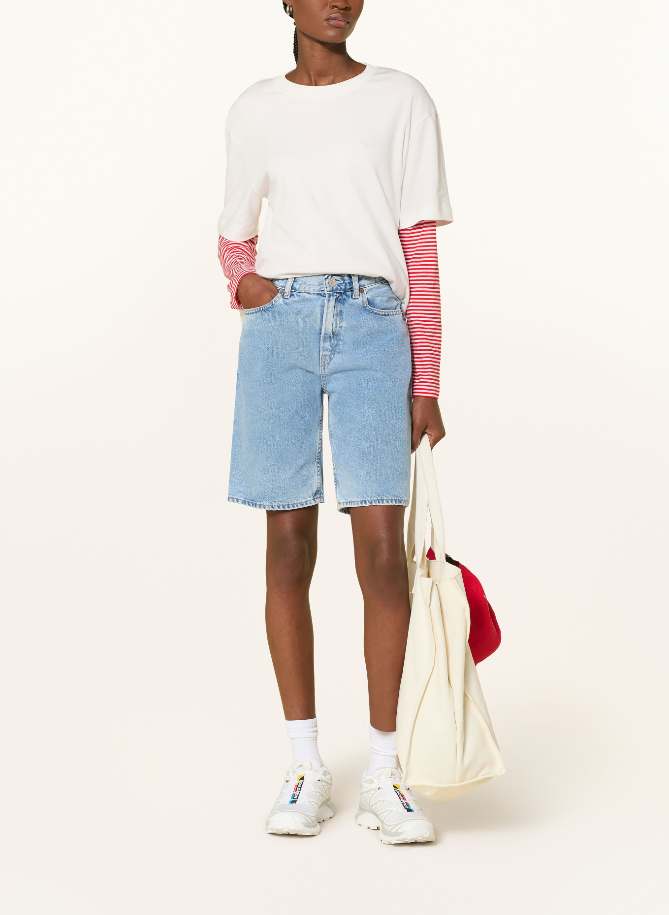 ARMEDANGELS Džínové šortky THALINAA: 1958 fresh blue