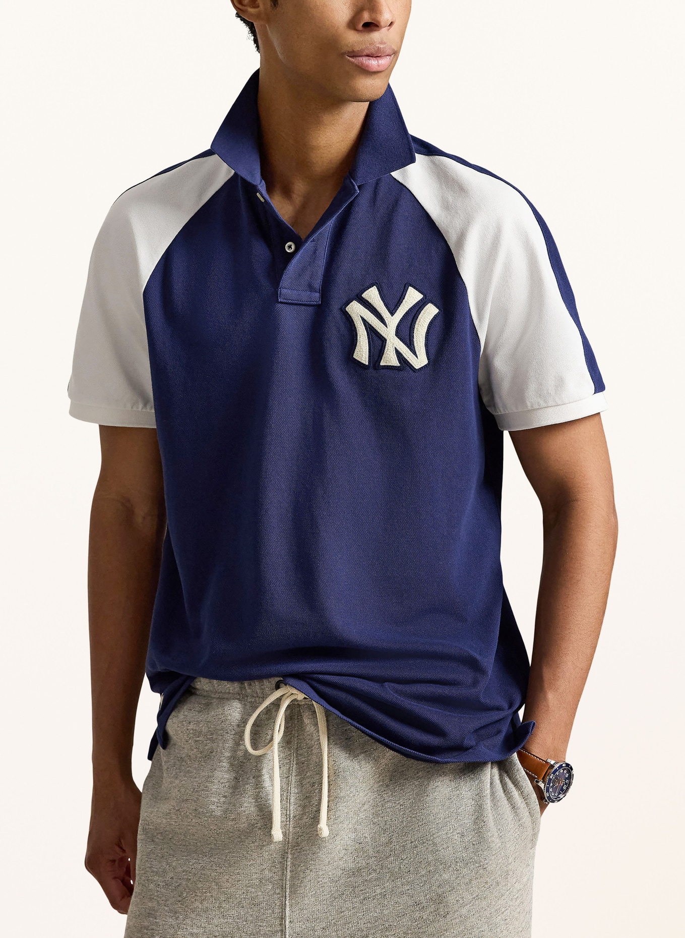 POLO RALPH LAUREN Piqué-Poloshirt Classic Fit: DUNKELBLAU / WEISS