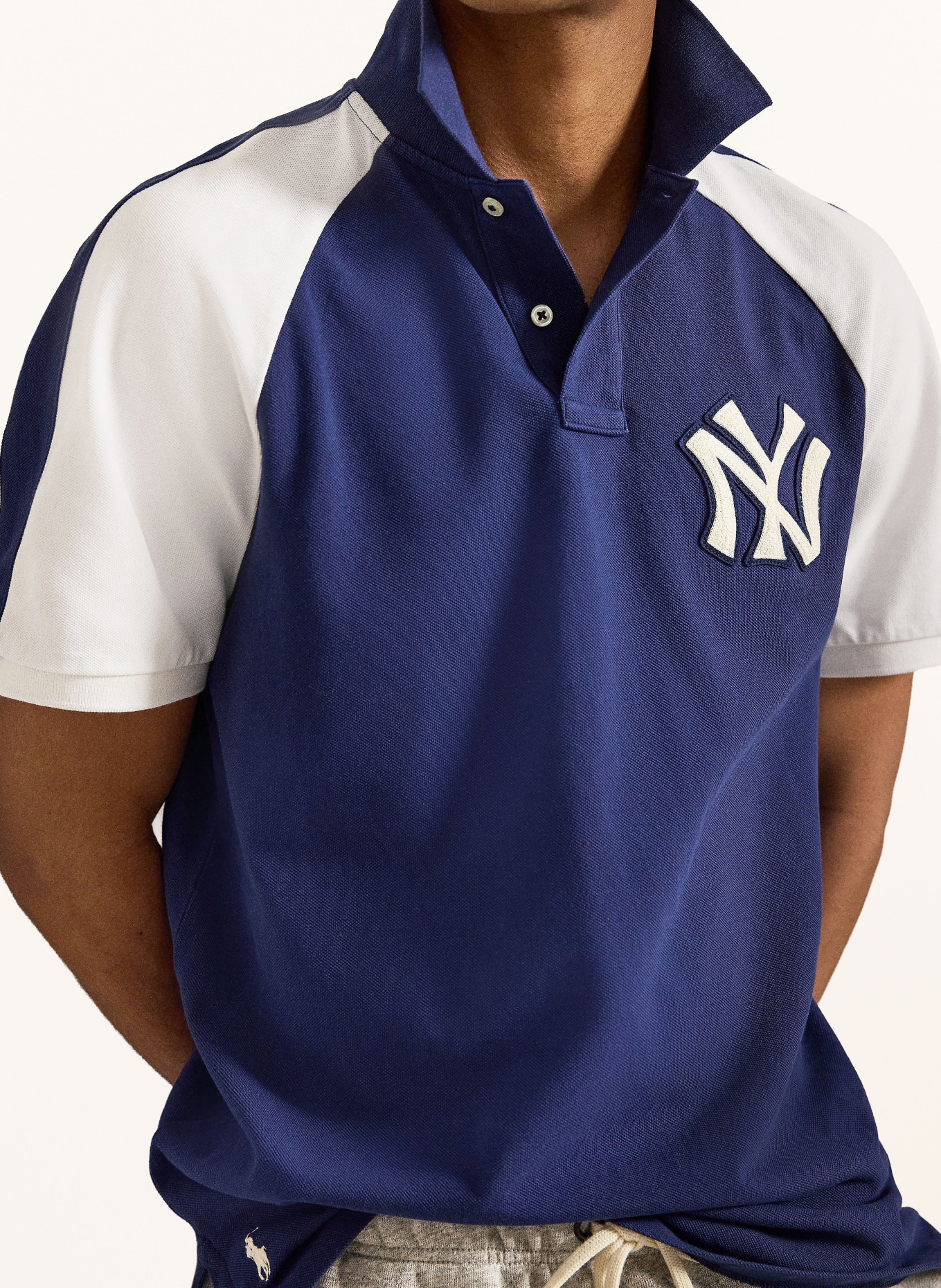 POLO RALPH LAUREN Piqué-Poloshirt Classic Fit: DUNKELBLAU / WEISS