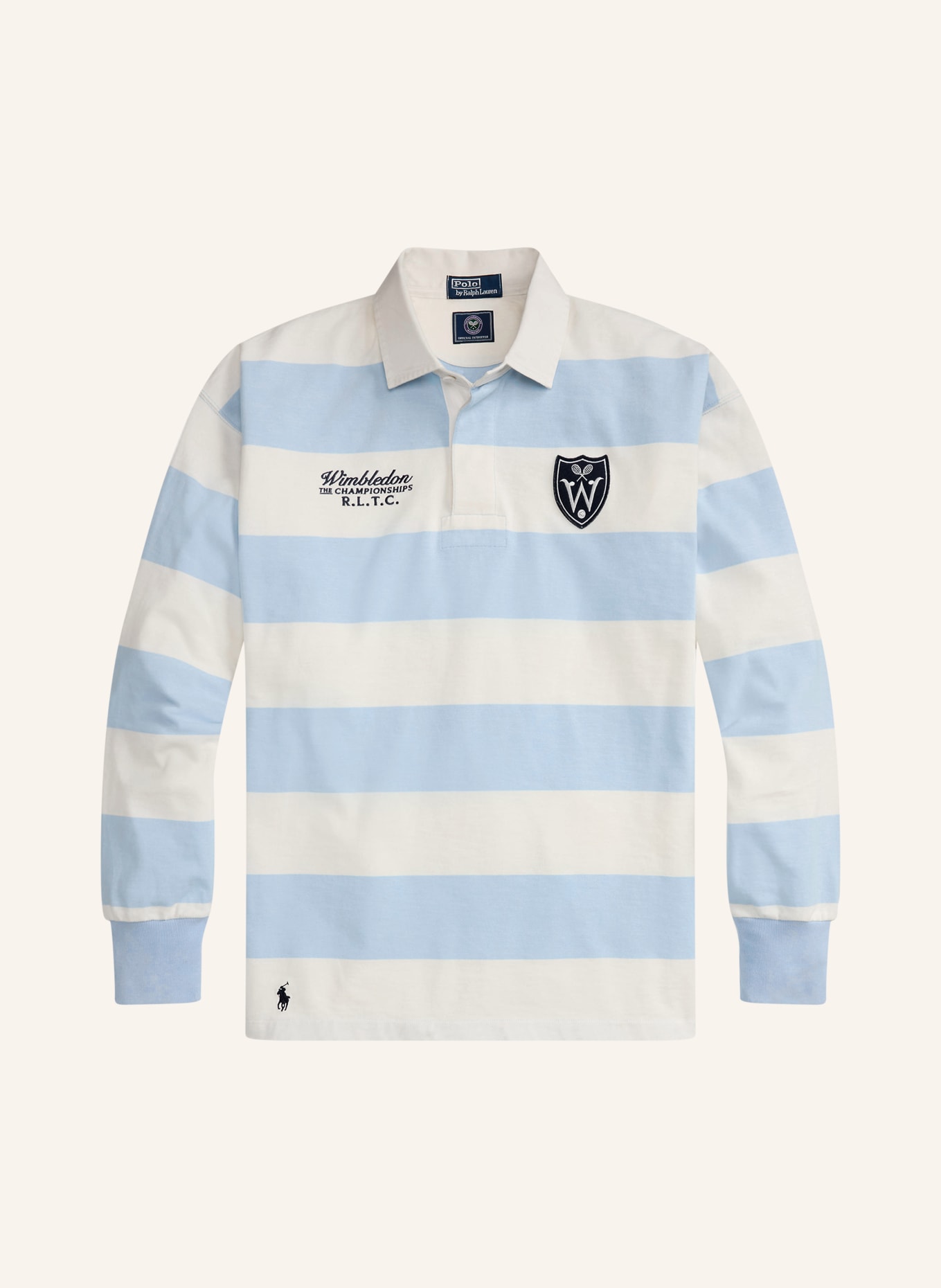 POLO RALPH LAUREN Maillot de rugby: BLANC / BLEU CLAIR / BLEU FONCÉ