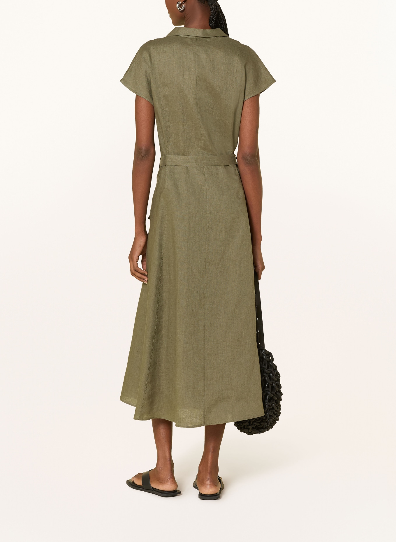 ANGOOR Linnen jurk: KAKI