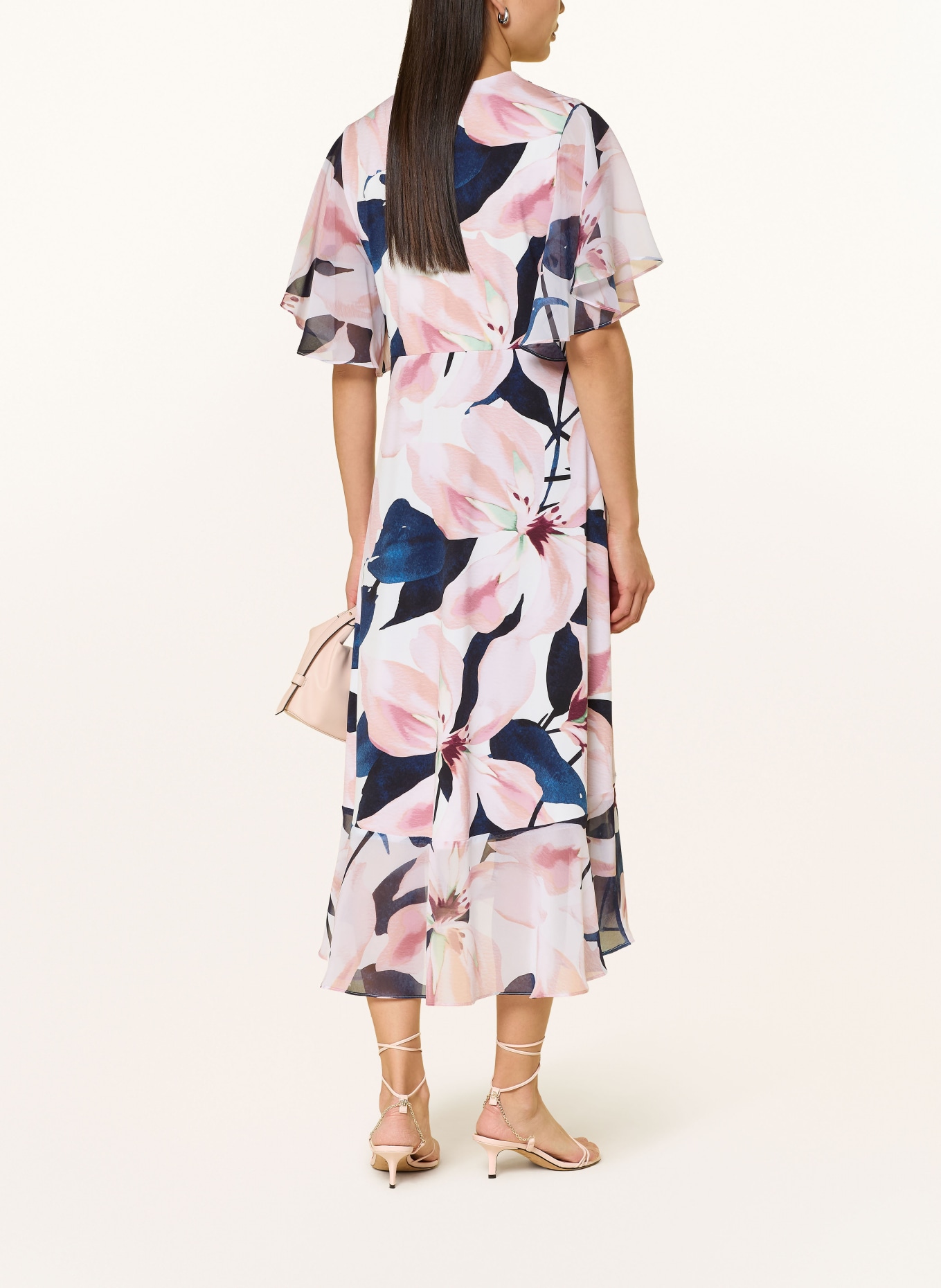 Joseph Ribkoff SIGNATURE Robe à volants: CRÈME / ROSE / BLEU FONCÉ