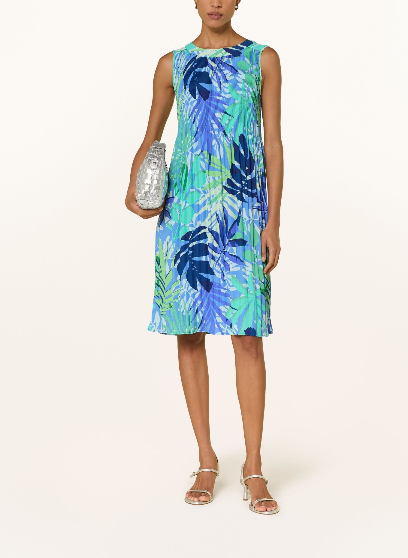 Betty Barclay plisované šaty: MODRÁ / KRÉMOVÁ / ZELENÁ