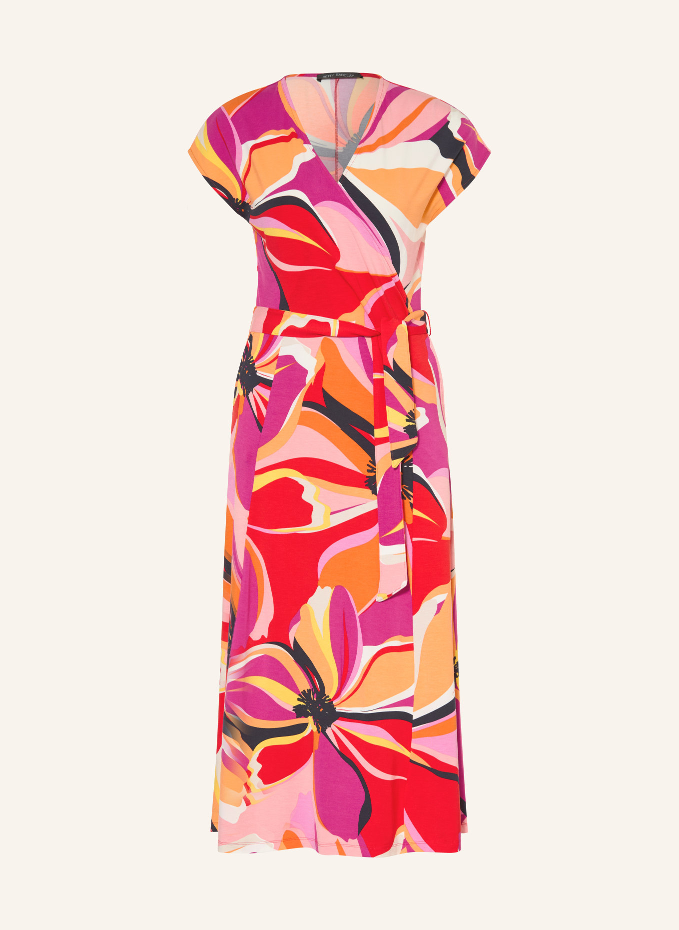 Betty Barclay Jerseyjurk: ROOD / ORANJE / WIT