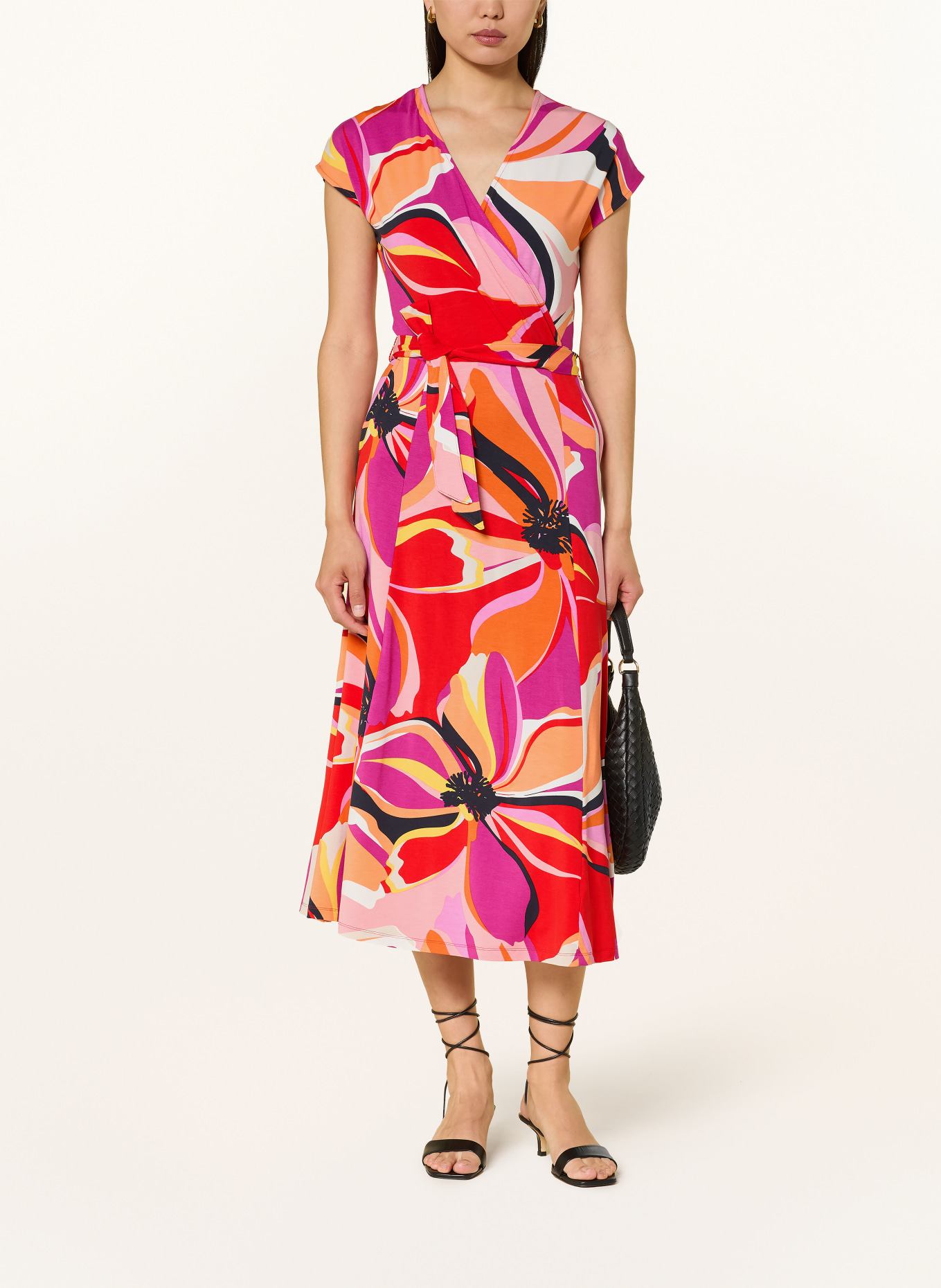 Betty Barclay Jerseyjurk: ROOD / ORANJE / WIT