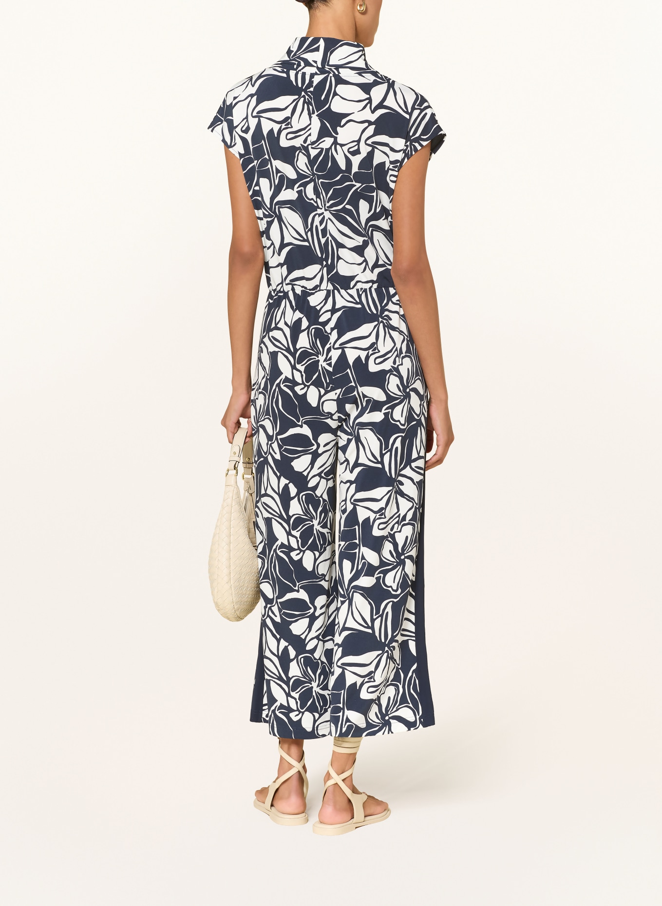 Betty Barclay Jumpsuit aus Jersey in Wickeloptik: DUNKELBLAU / ECRU