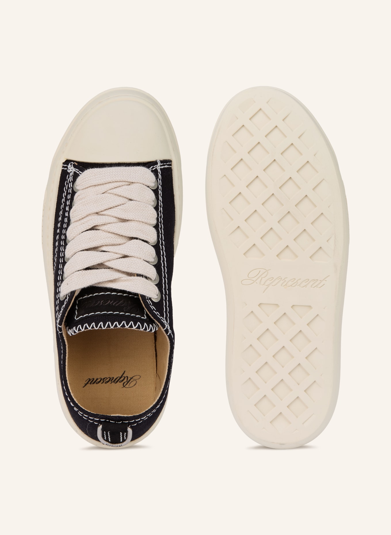 REPRESENT Sneaker: SCHWARZ / WEISS