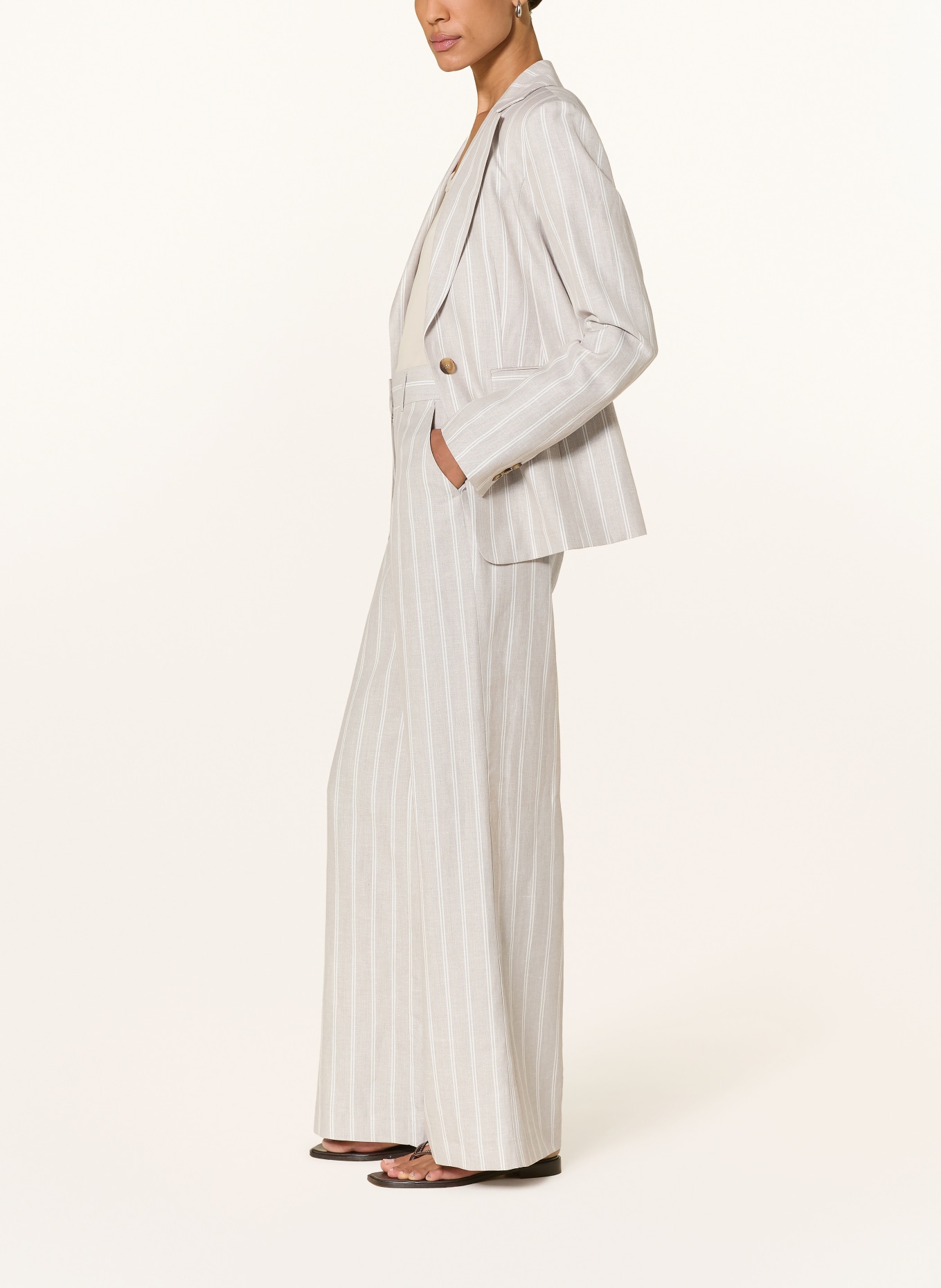 darling harbour Marlenehose mit Leinen: BEIGE