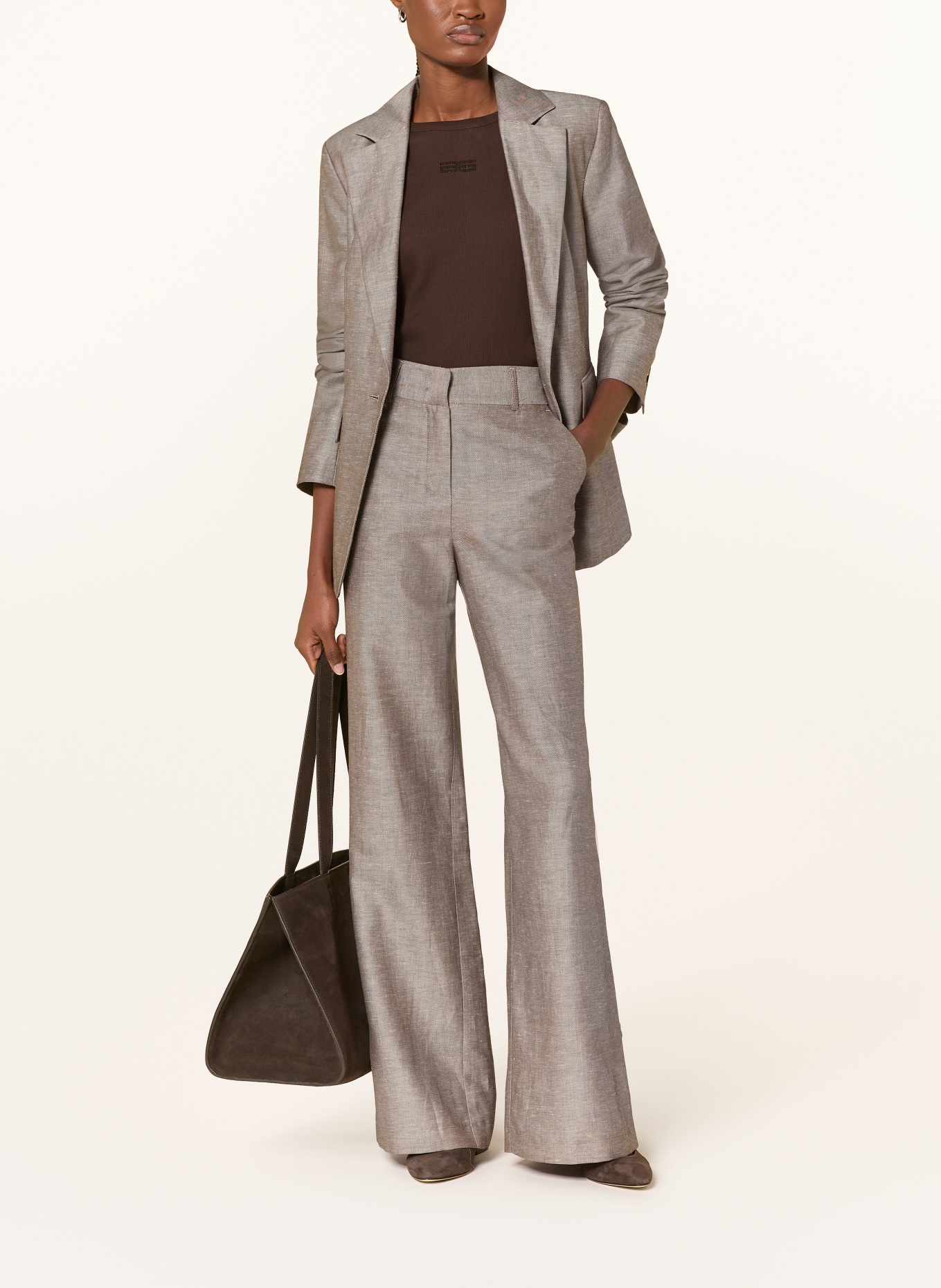 darling harbour Marlenehose mit Leinen: DUNKELBRAUN