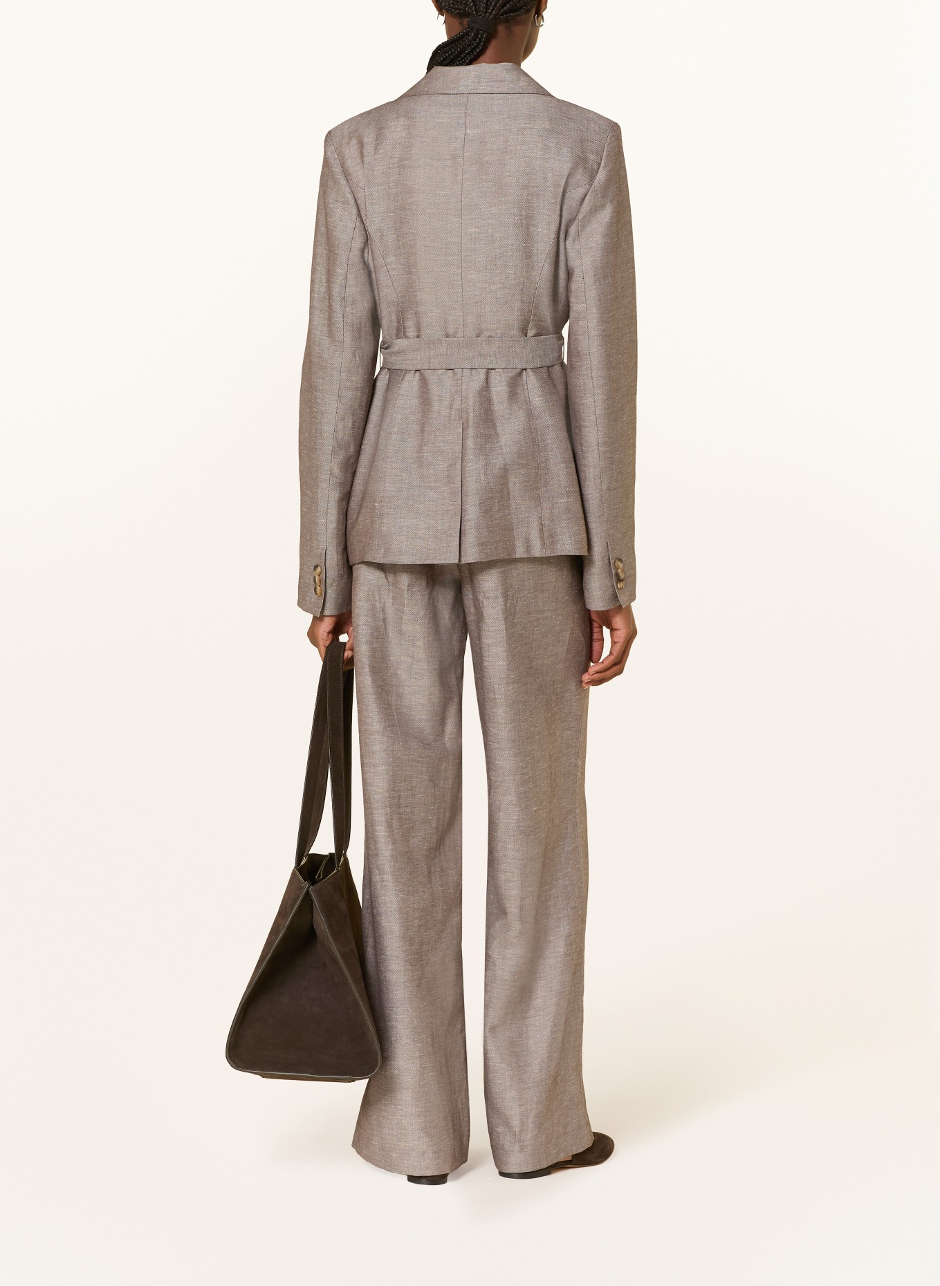 darling harbour Marlenehose mit Leinen: DUNKELBRAUN